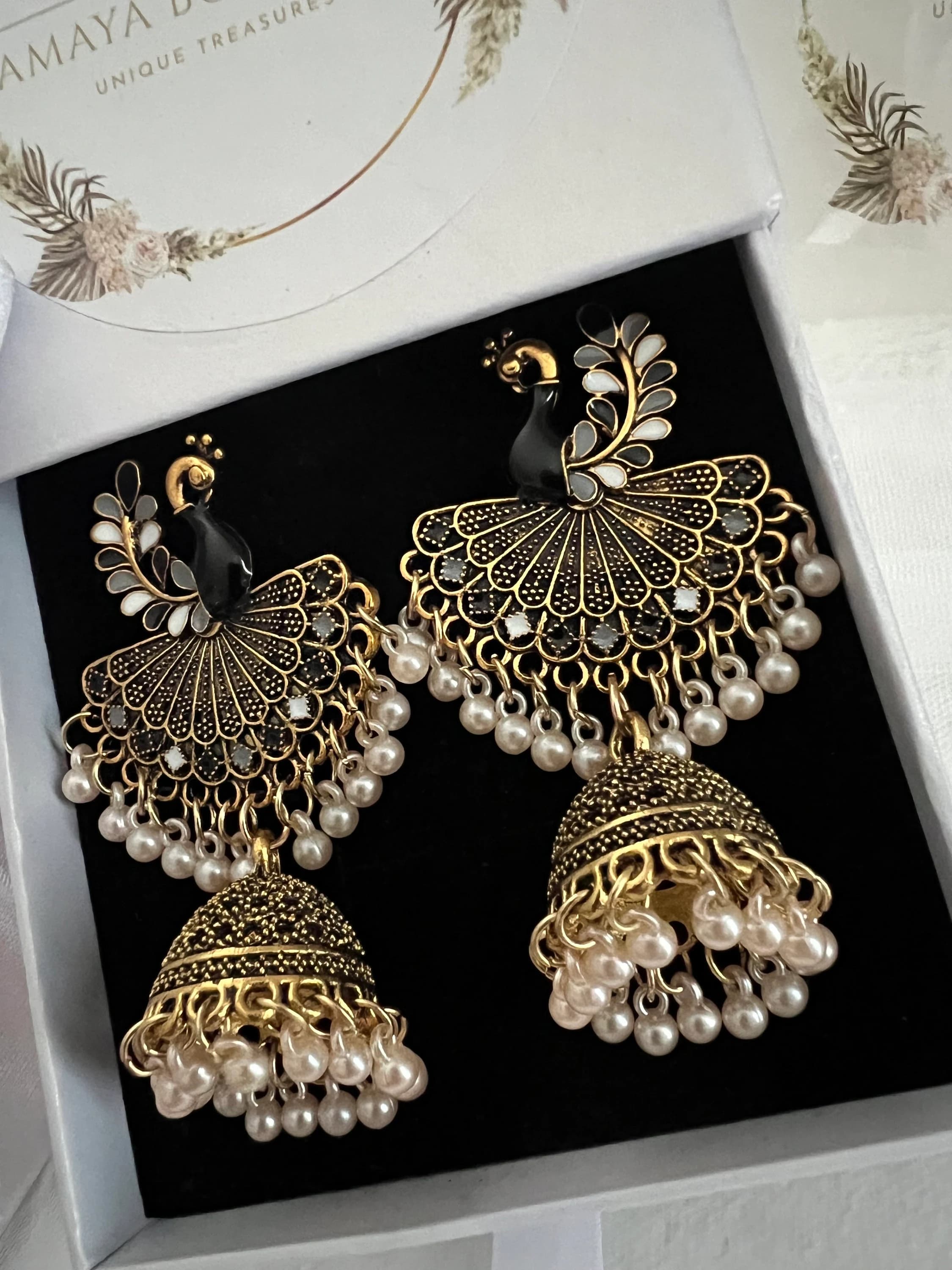 Peacock design jhumka earrings | traditional earrings | Asian jewellery | traditional style jewellery | jhumkas - image 5