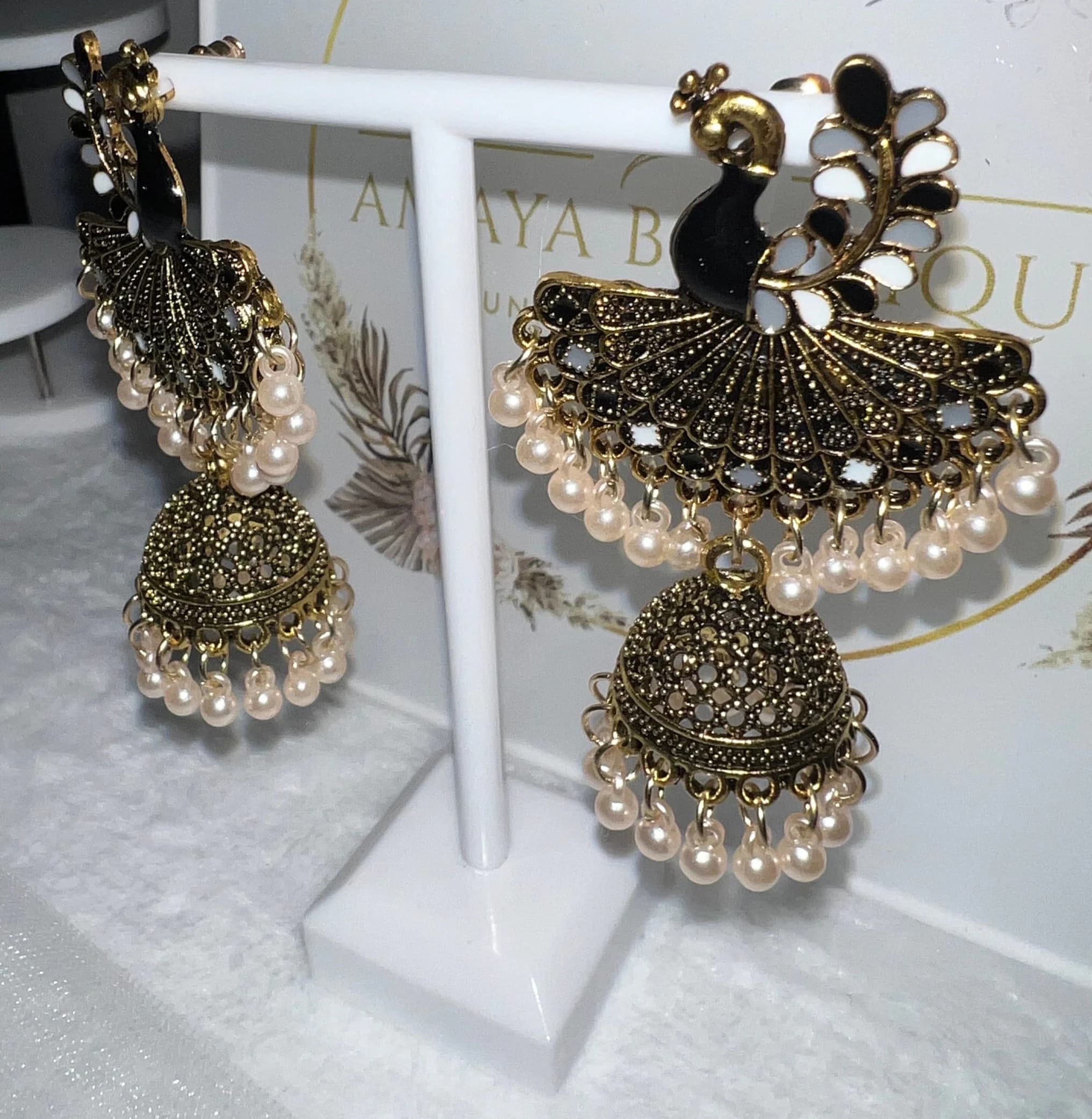 Peacock design jhumka earrings | traditional earrings | Asian jewellery | traditional style jewellery | jhumkas - image 3