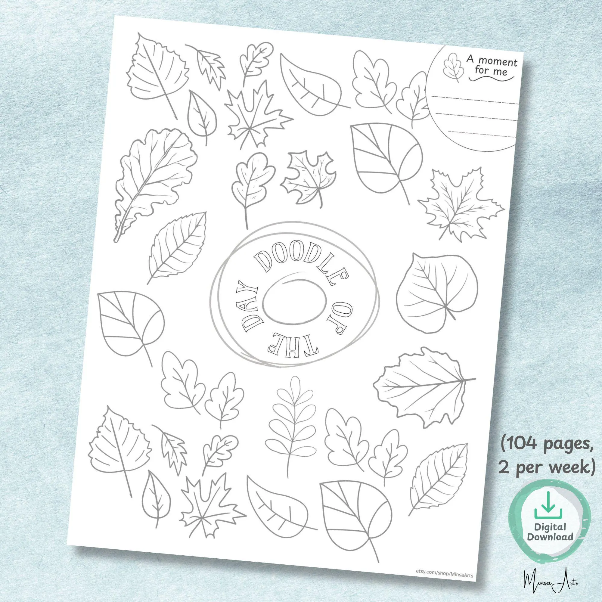 A4 A5 Letter doodle coloring pages for adults and kids