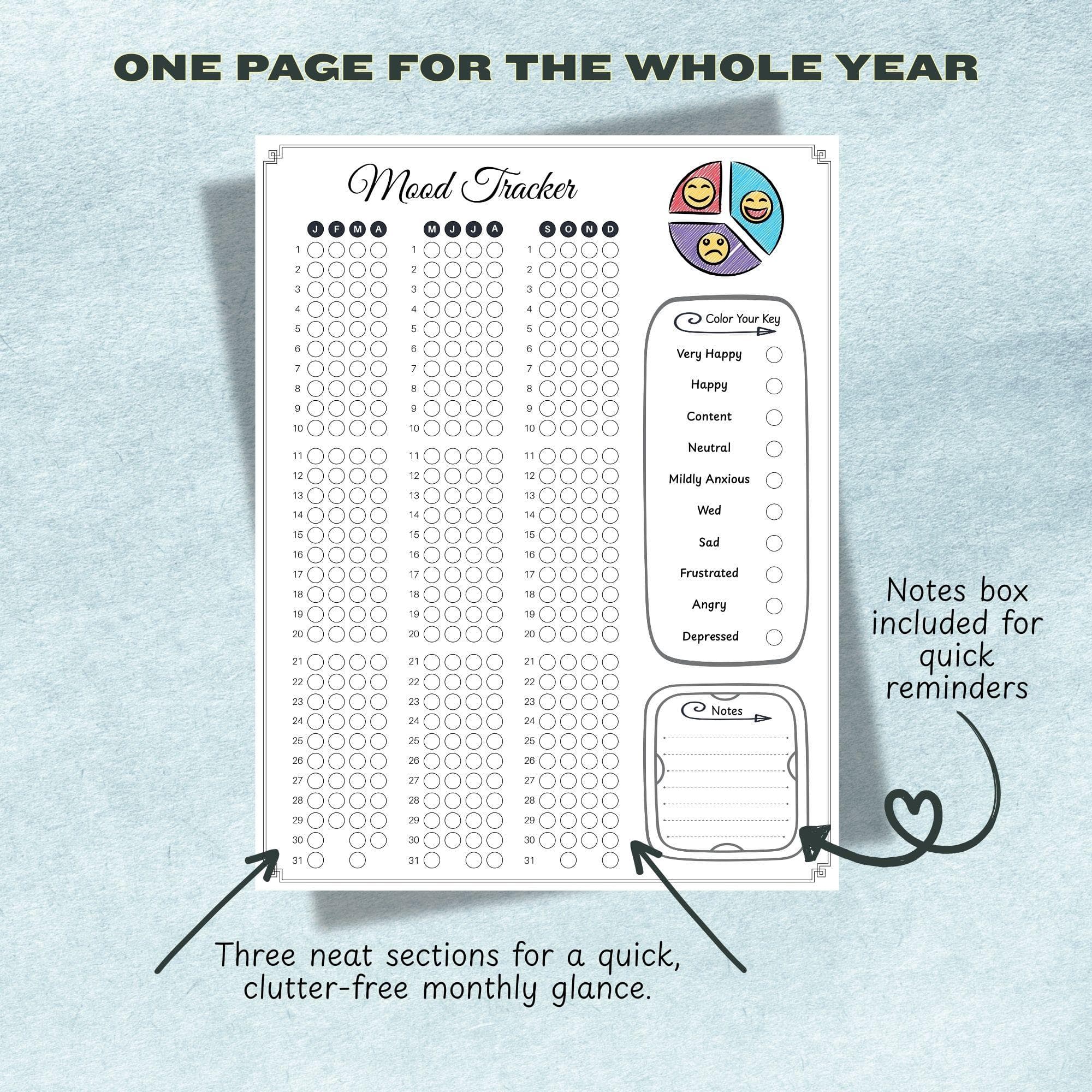 Mood Tracker Printable| A4 A5 Letter - image 3