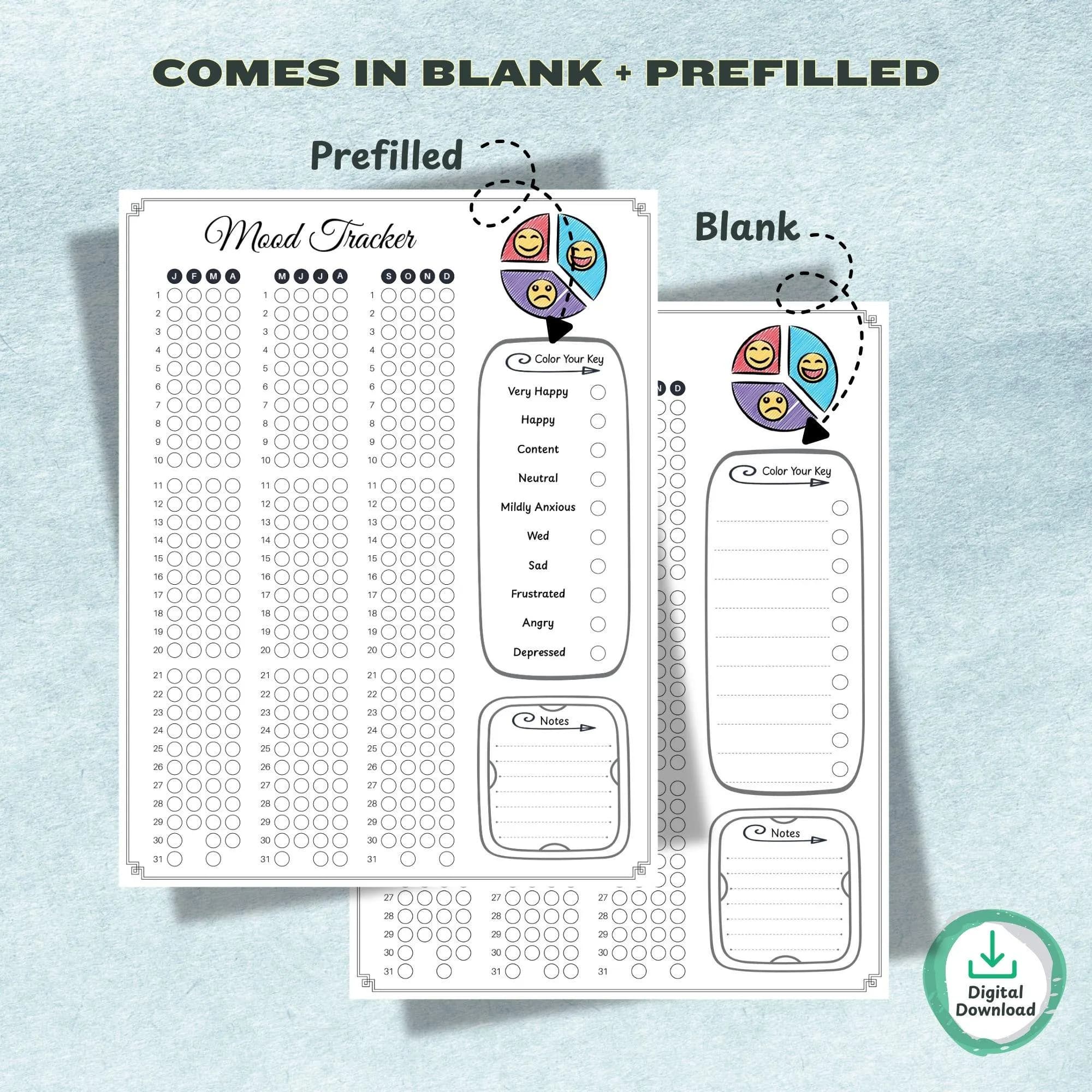 Mood Tracker Printable| A4 A5 Letter - image 4