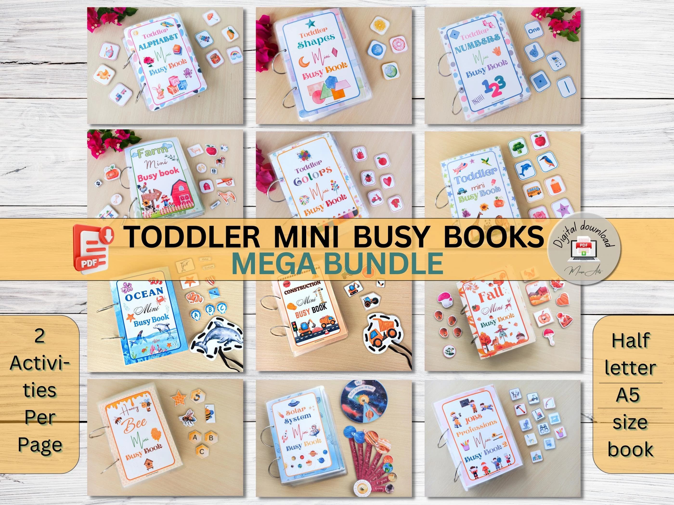 Preschool Mini Busy Books Set: Learning Binder Curriculum (Printable)