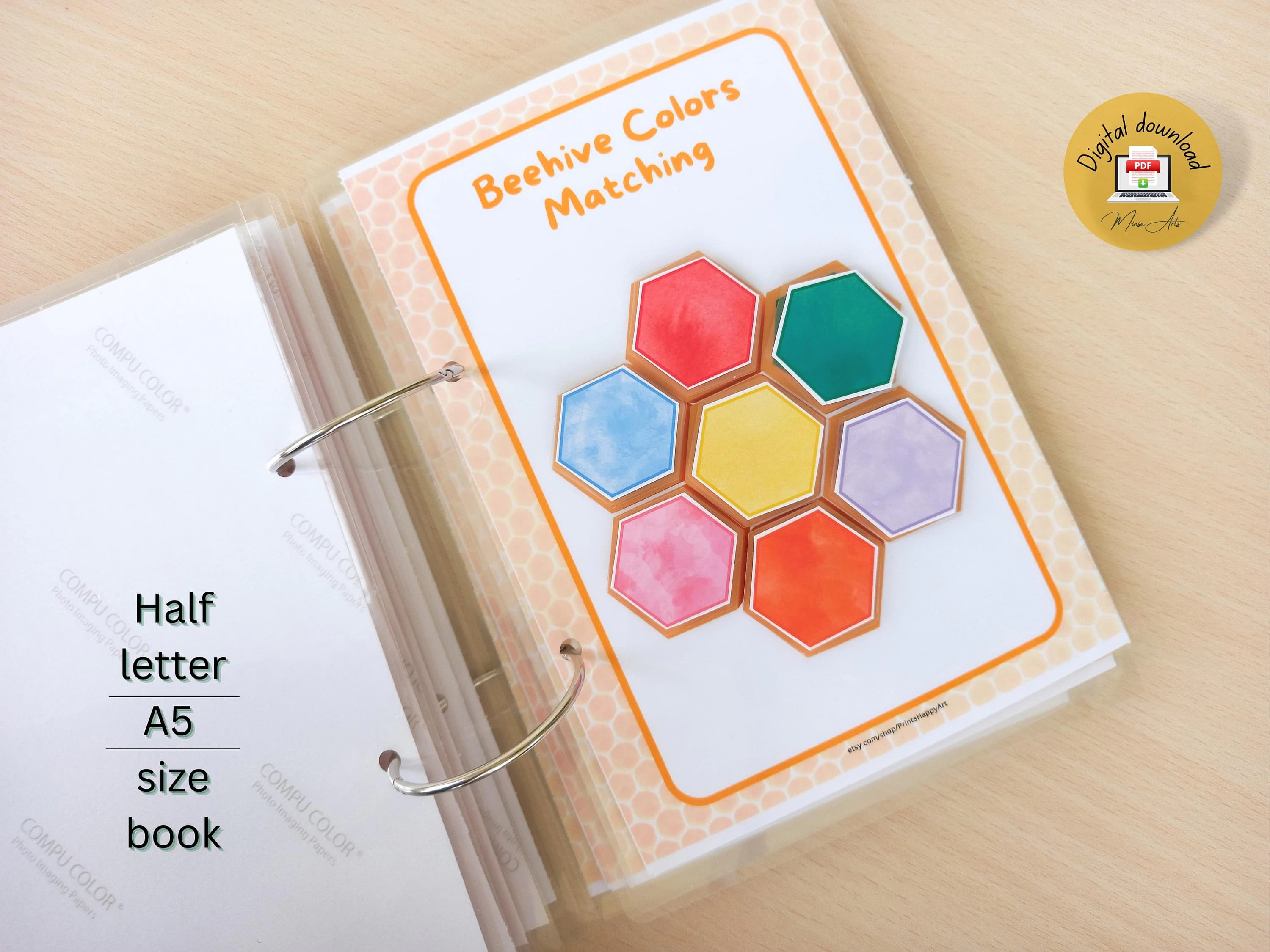 PRINTABLE Honey Bee Mini Busy Book for Toddlers #9 | Watercolor Learning Binder - PDF - image 5