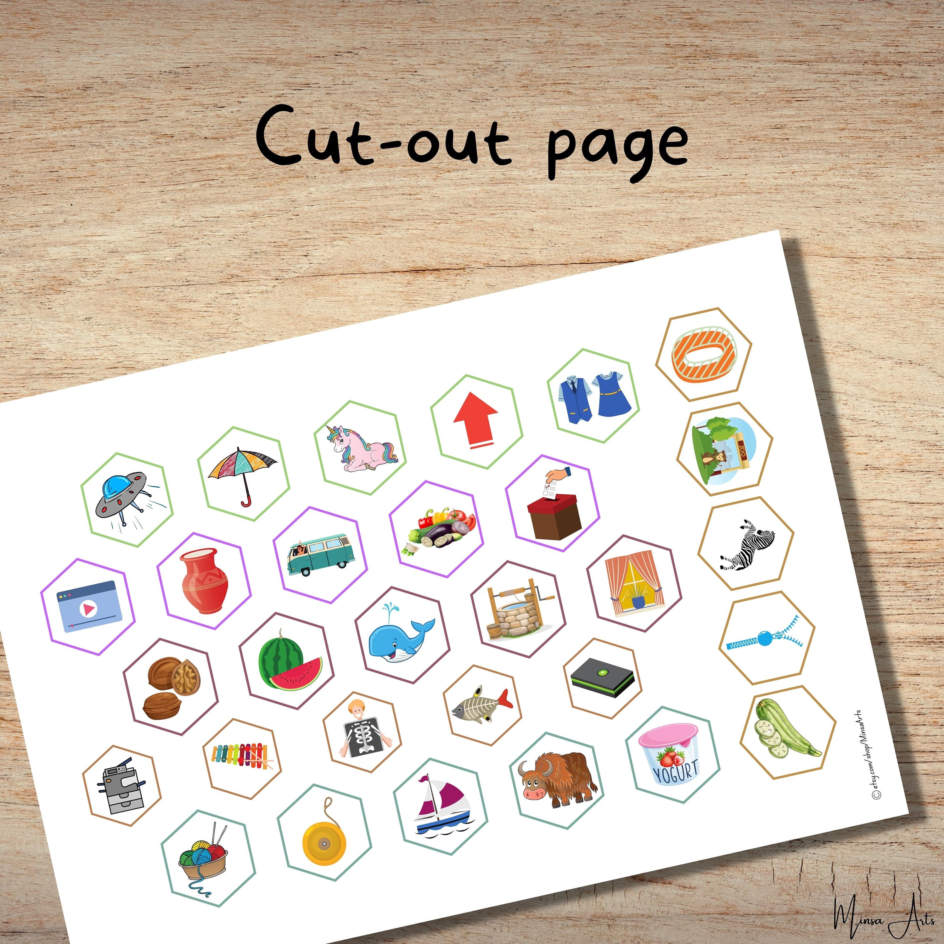 Alphabet Matching & Sorting Activity Toddler Beginning Sounds Alphabet puzzle Worksheet Preschool activities Busy book Homeschool printable