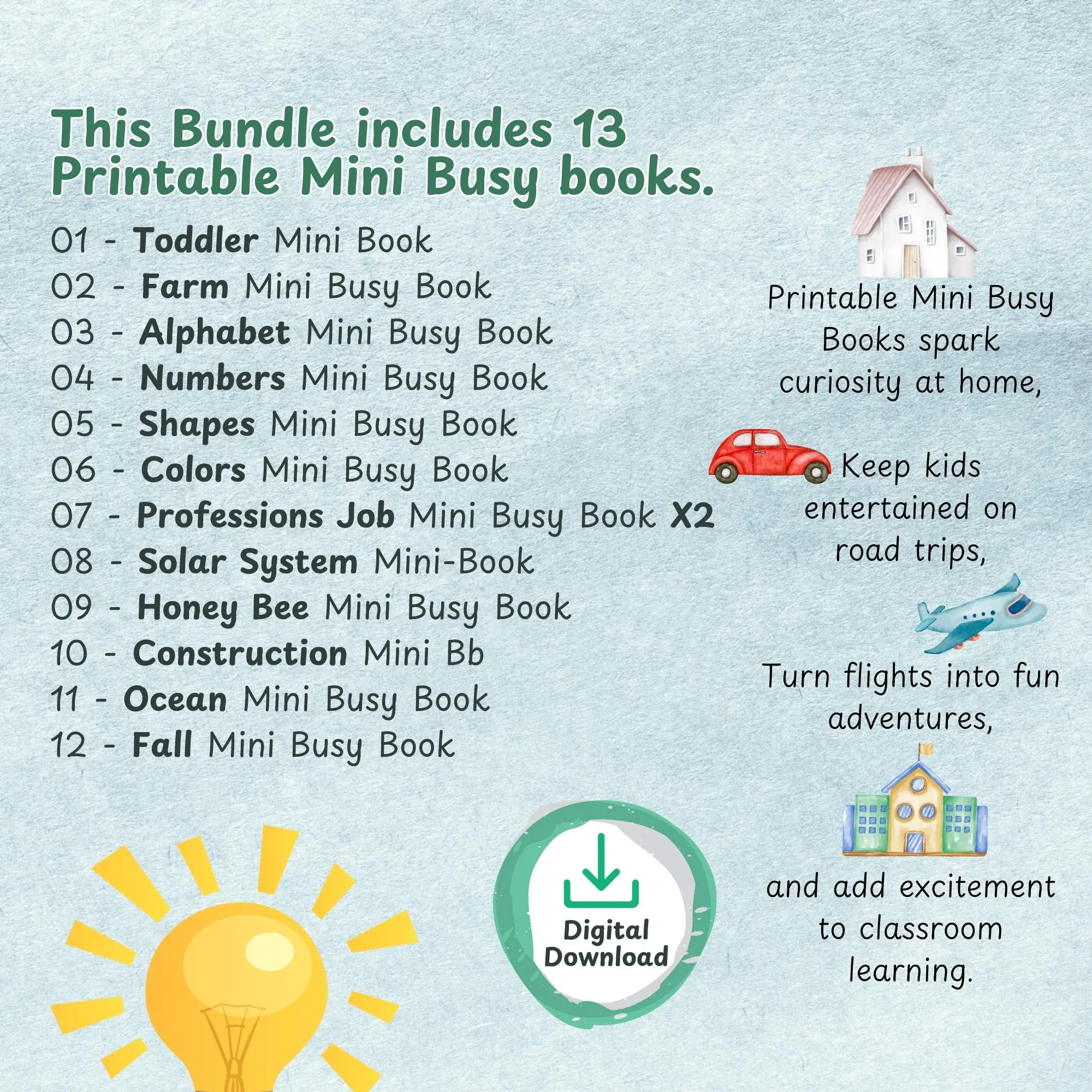 Printable preschool busy book bundle for early learning fun