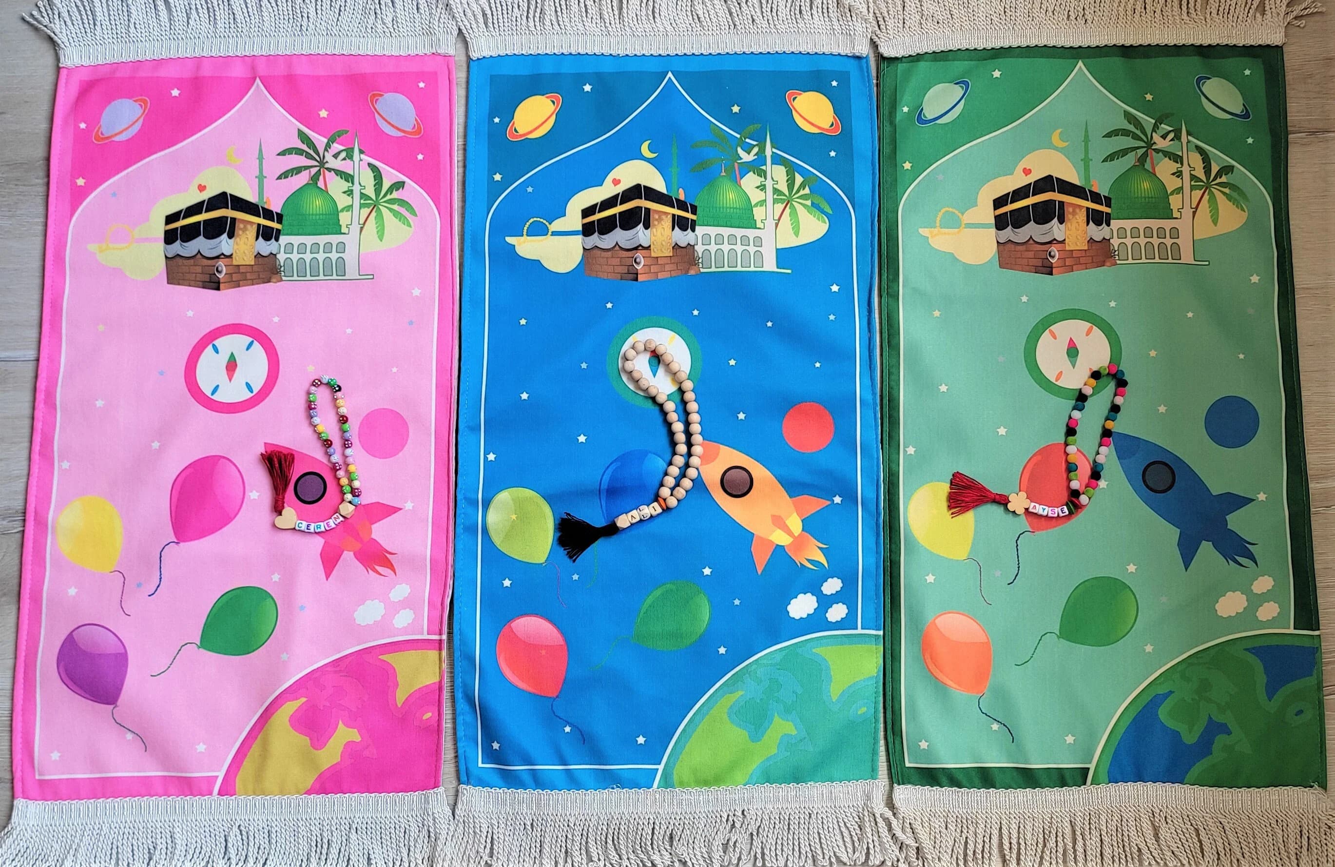 Childrens Prayer Rug, Ramadan gift, Salah Mat Rug for Kid Muslim, Sejadah for Kid, Eid Gifts for Kids, Islam Baby Gift, Muslim Kid Gift
