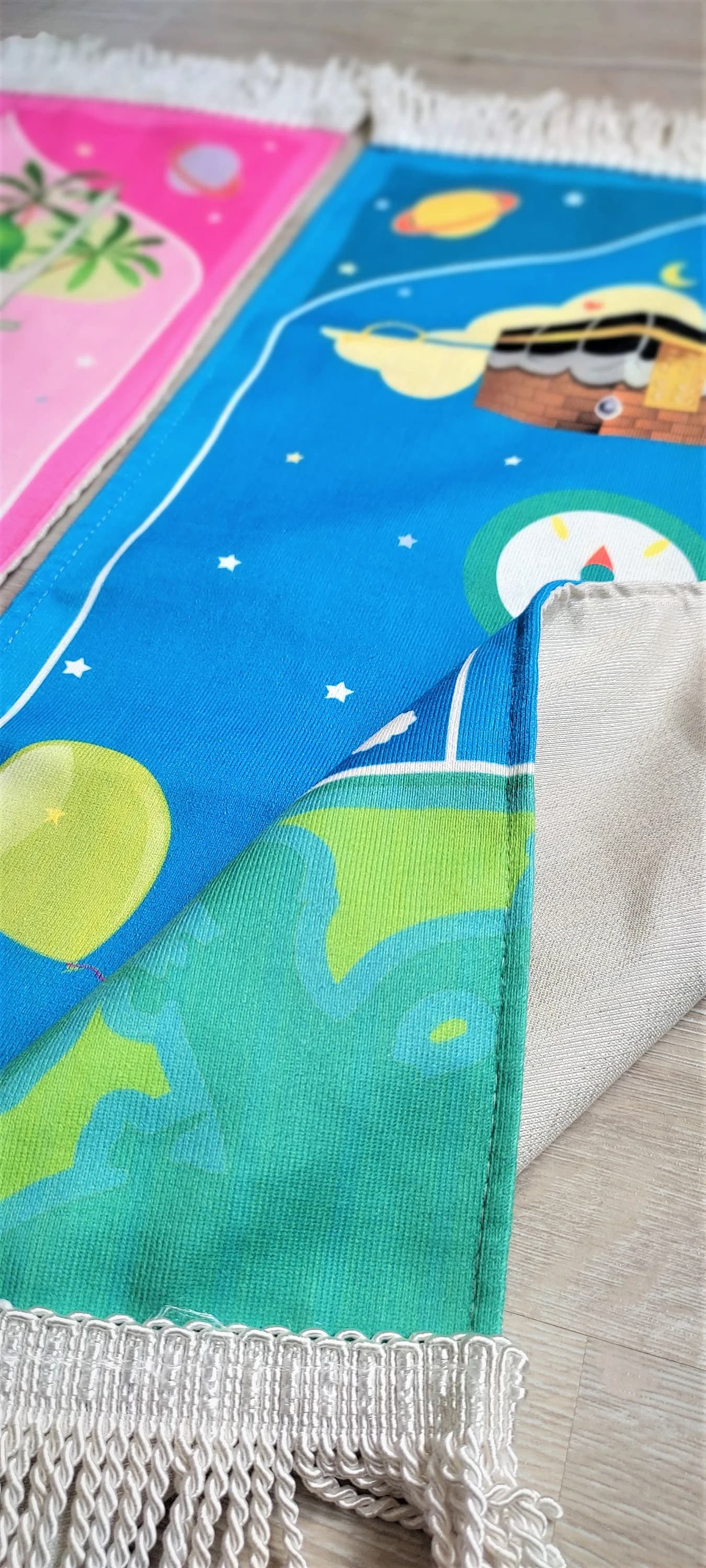 Childrens Prayer Rug, Ramadan gift, Salah Mat Rug for Kid Muslim, Sejadah for Kid, Eid Gifts for Kids, Islam Baby Gift, Muslim Kid Gift - image 2