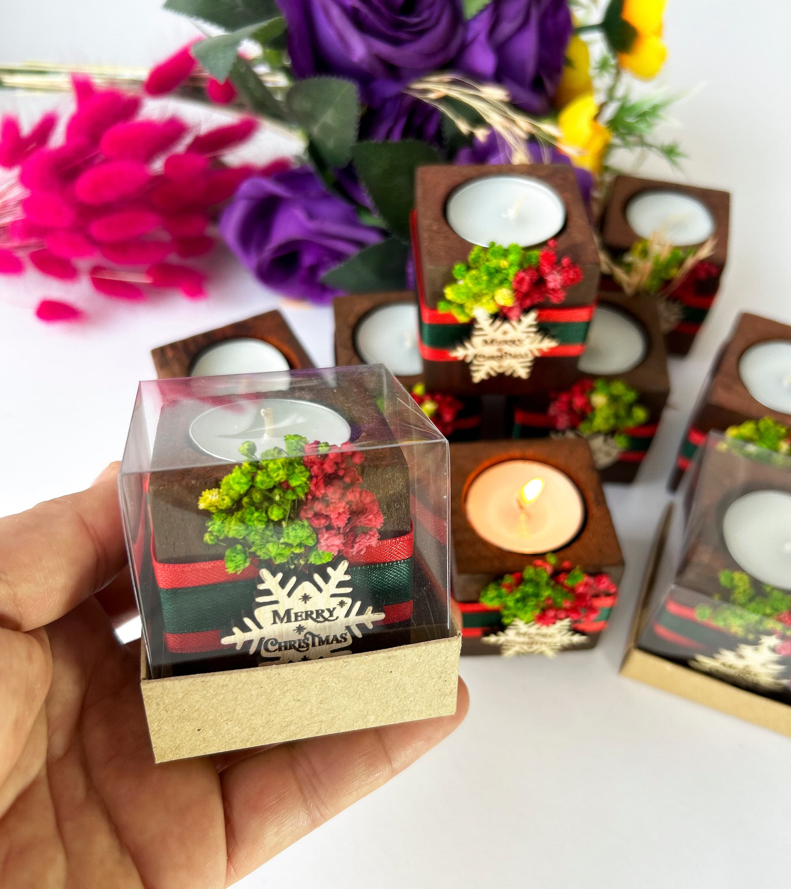 Christmas Candleholder Gifts, Holiday Favor, Gifts for Guests, Stocking Filler Favor, Christmas Little Gift, New year, Tealight holder - image 4