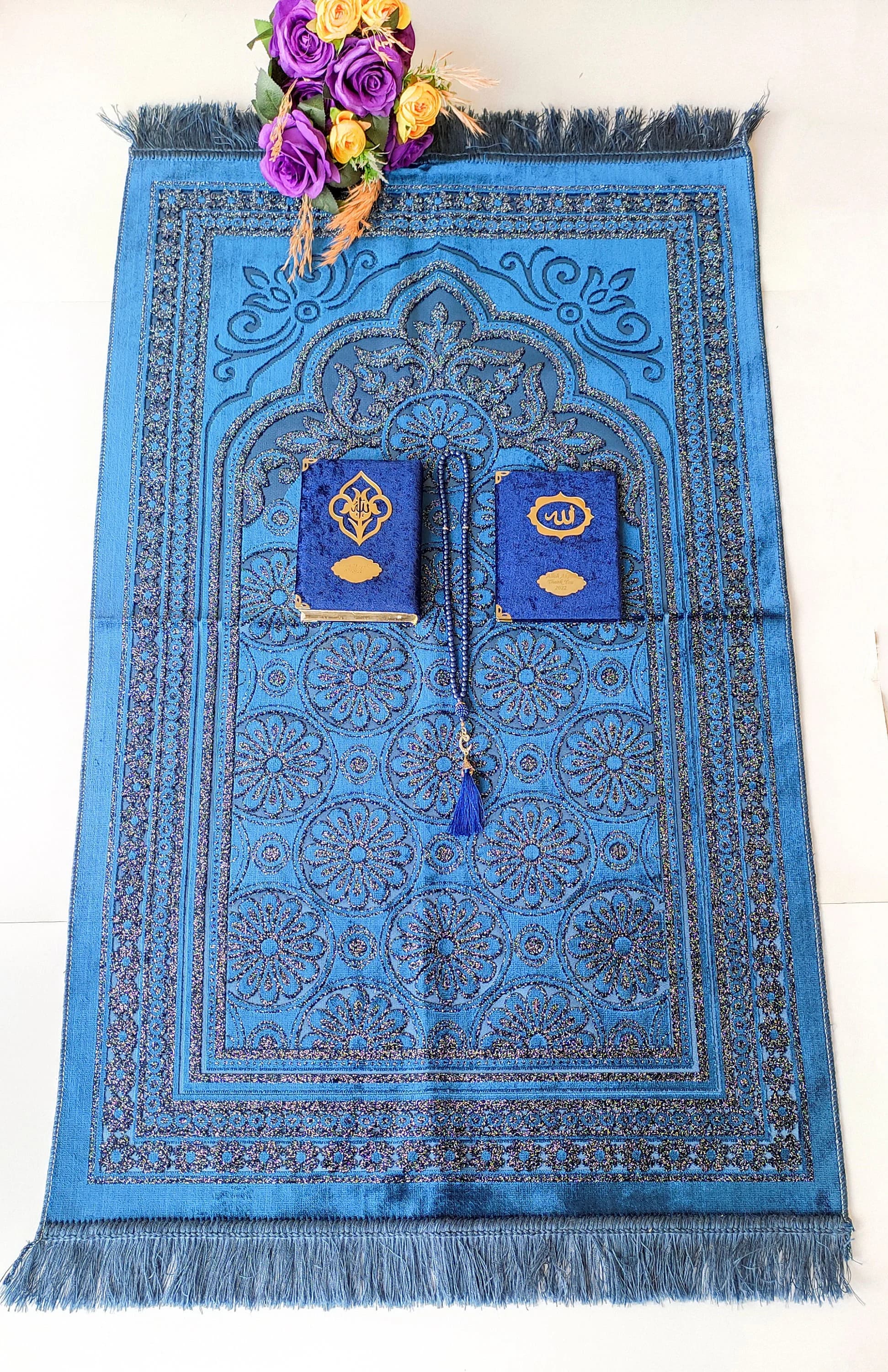 Velvet Prayer Mat, Eid Gifts, Sejadah, Quran Yaseen Gift Set, Prayer Rug Muslim Man, Islamic Muslim Gift, Muslim Wedding Gift