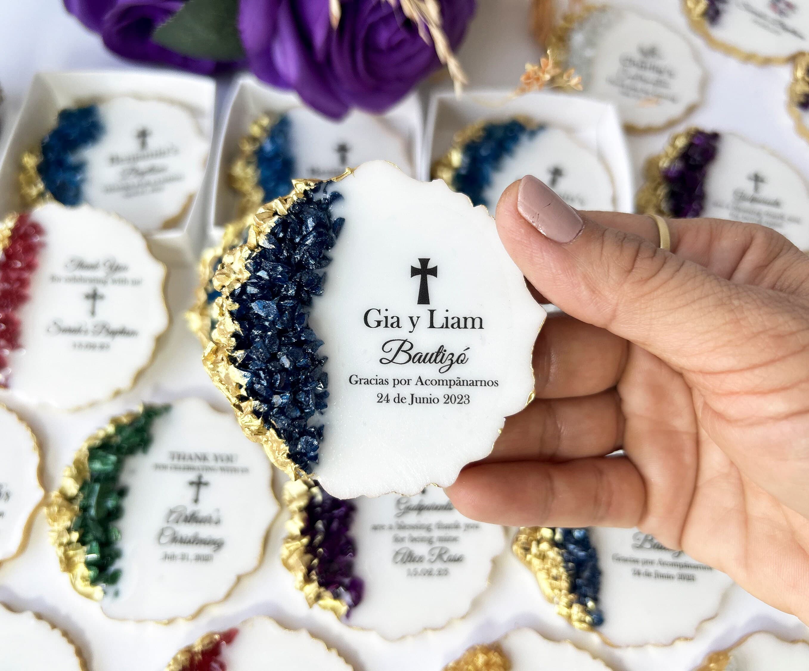 Baptism favors for boy, girl, Christening favors, First communion, Confirmation gift, Dedication, Holy Eucharist favors, Resin Fridge Magnet - image 4