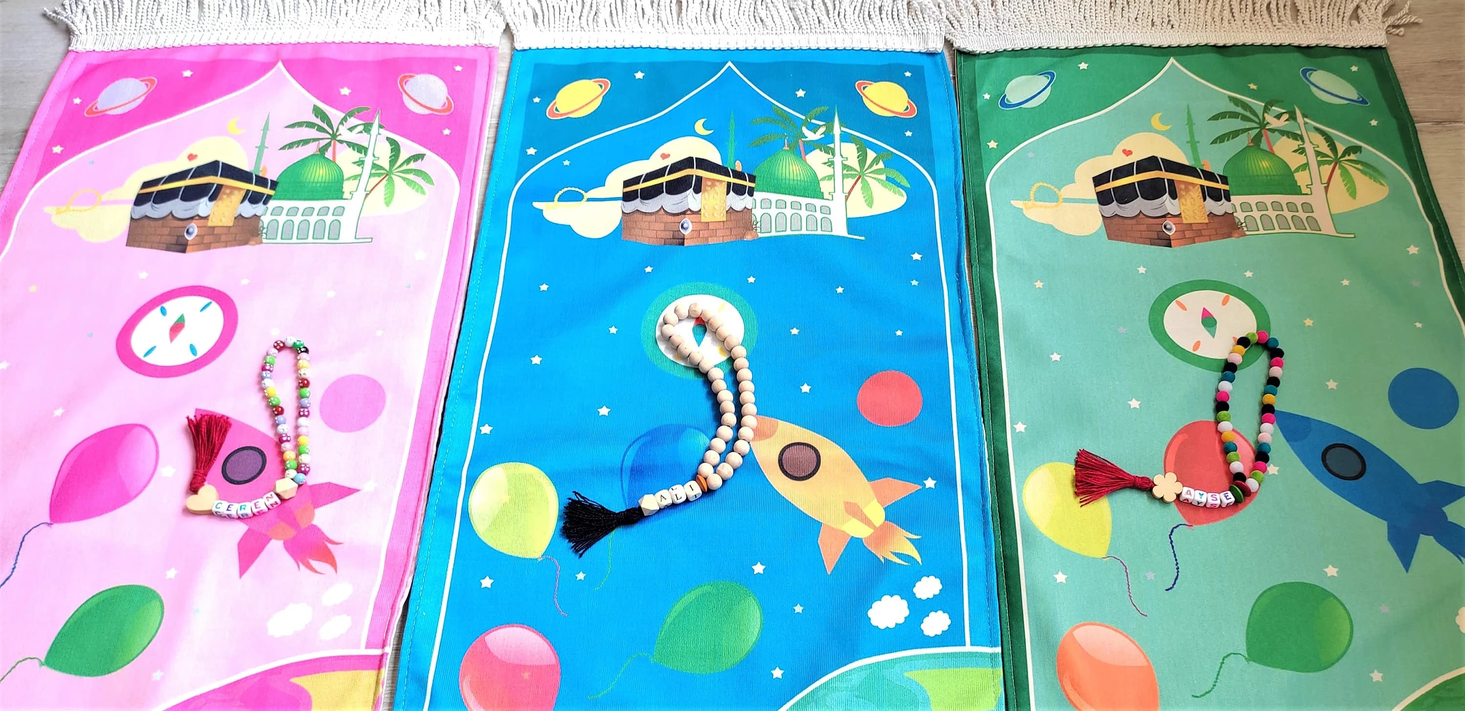 Childrens Prayer Rug, Ramadan gift, Salah Mat Rug for Kid Muslim, Sejadah for Kid, Eid Gifts for Kids, Islam Baby Gift, Muslim Kid Gift - image 4