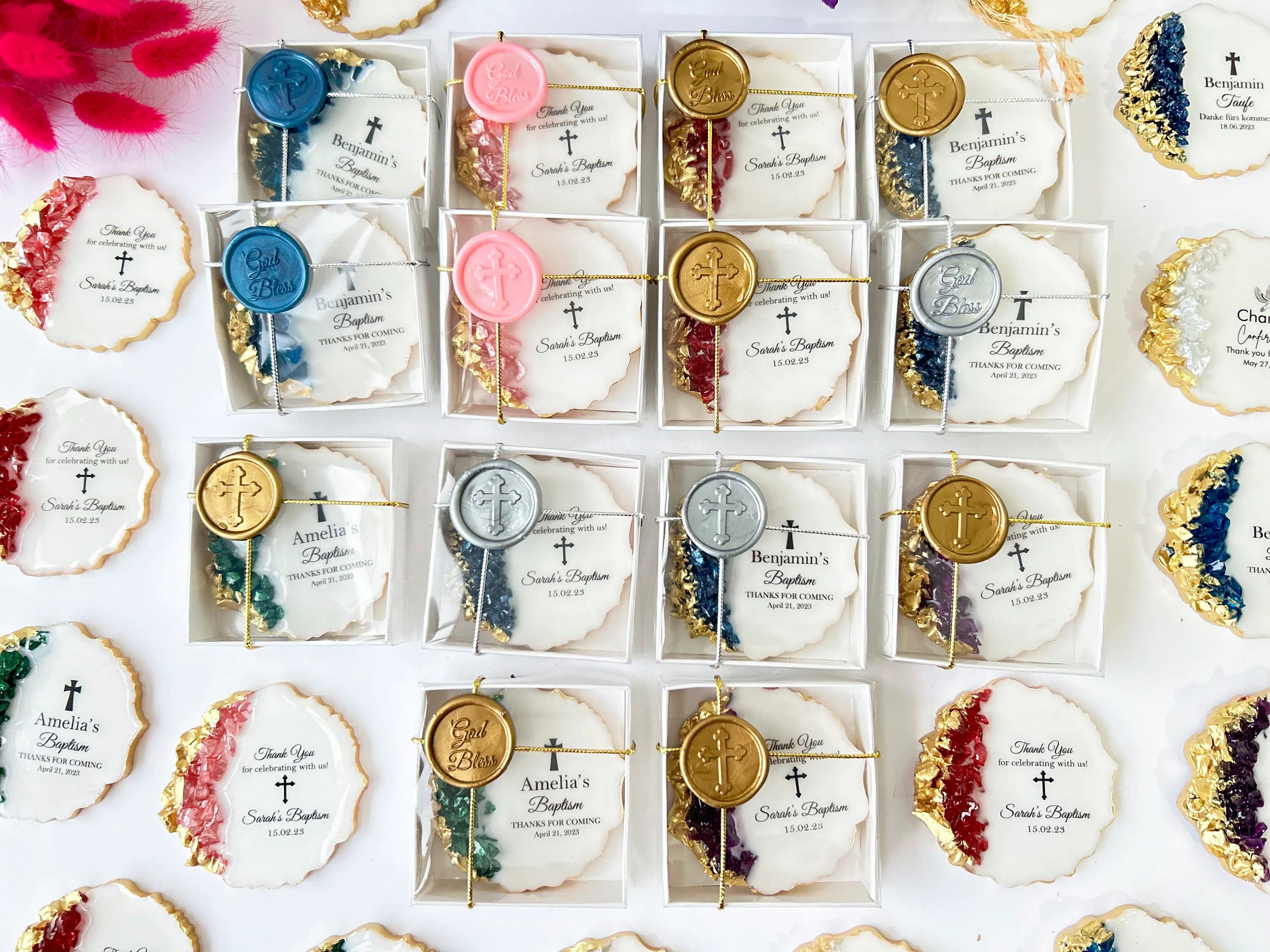 Baptism favors for girl, Christening favors boy, First communion, Confirmation gift, Dedication, Holy Eucharist favors, Resin Fridge Magnet - image 3