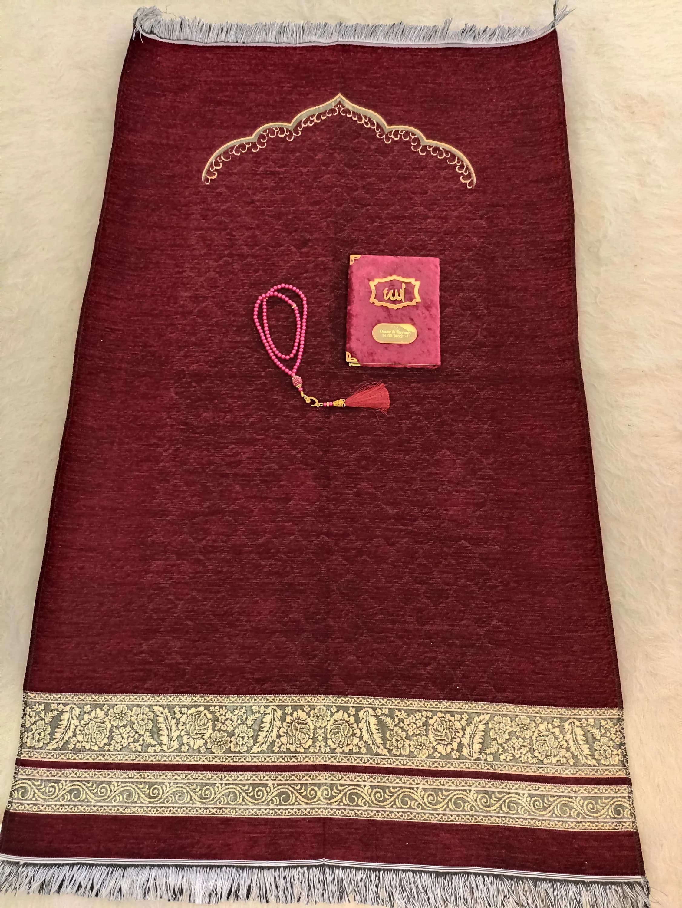 Muslim Prayer Mat Yaseen Book, Eid Gift, Tasbeeh, Prayer Rug for Muslim Man, Islamic Muslim Gift, Muslim Wedding Gift, Ramadan - image 3