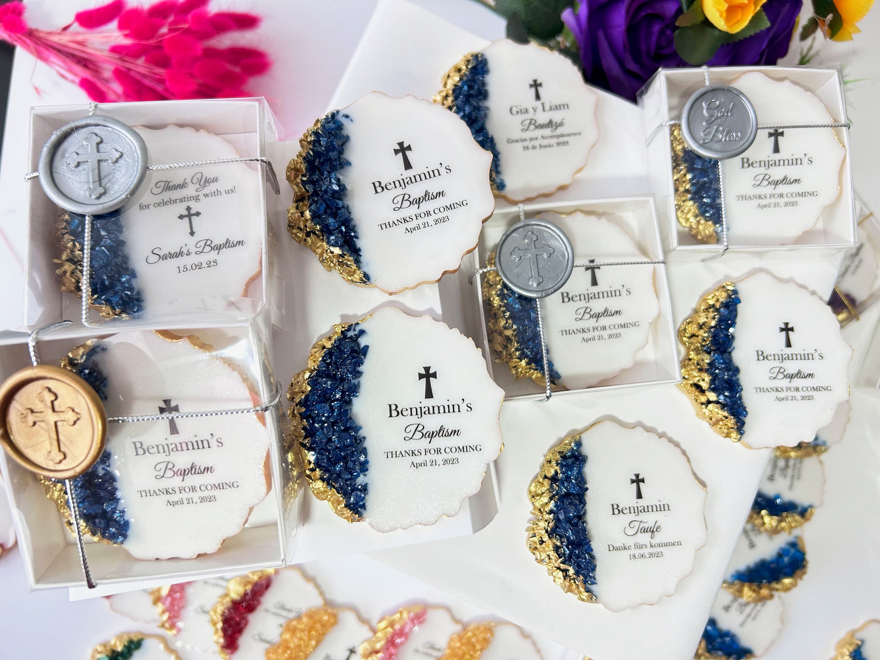 Baptism favors for boy, girl, Christening favors, First communion, Confirmation gift, Dedication, Holy Eucharist favors, Resin Fridge Magnet - image 3
