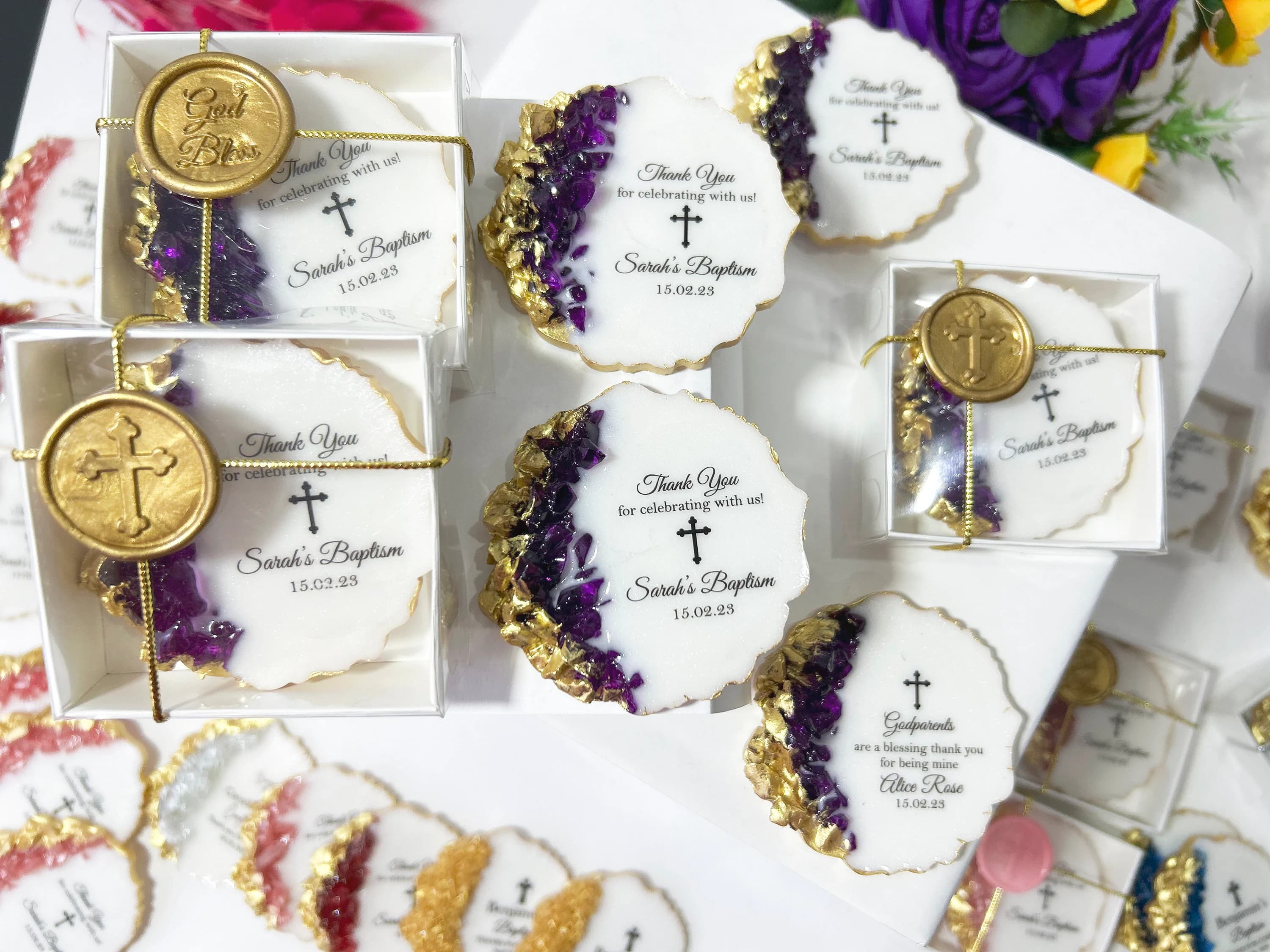 Baptism favors for girl, Christening favors boy, First communion, Confirmation gift, Dedication, Holy Eucharist favors, Resin Fridge Magnet - image 2