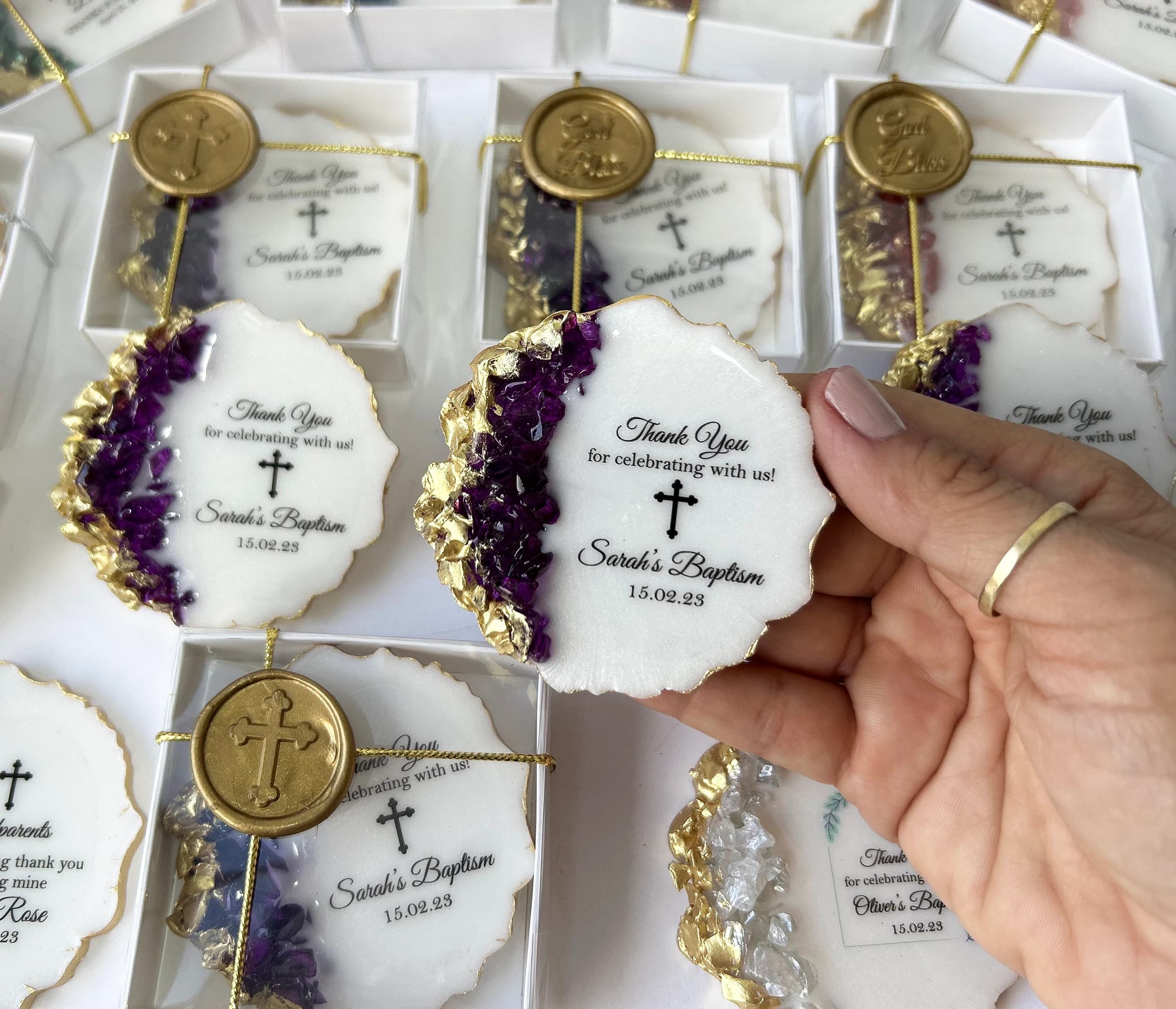 Baptism favors, Christening favors girl, First communion, Confirmation gift girl, Dedication, Holy Eucharist, Resin Fridge Magnet - image 4