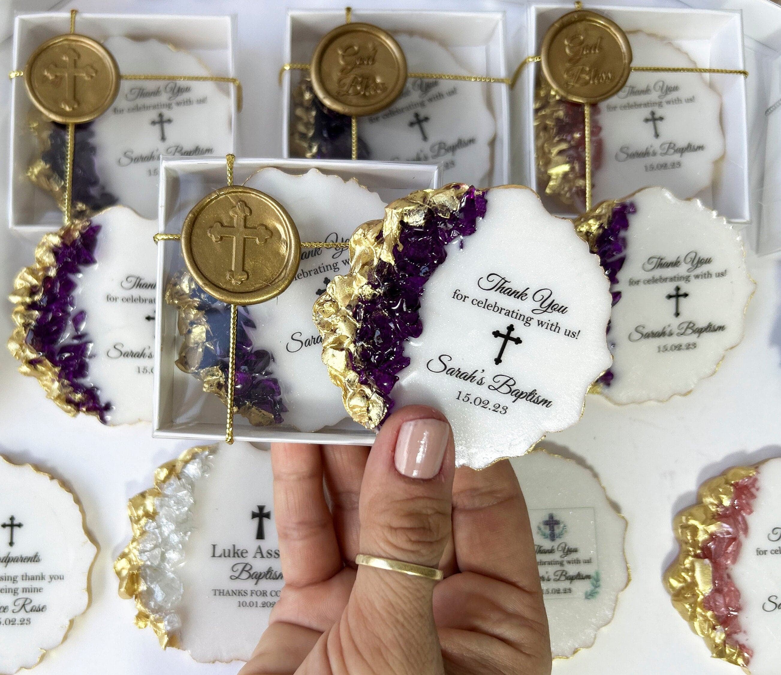 Baptism favors, Christening favors girl, First communion, Confirmation gift girl, Dedication, Holy Eucharist, Resin Fridge Magnet