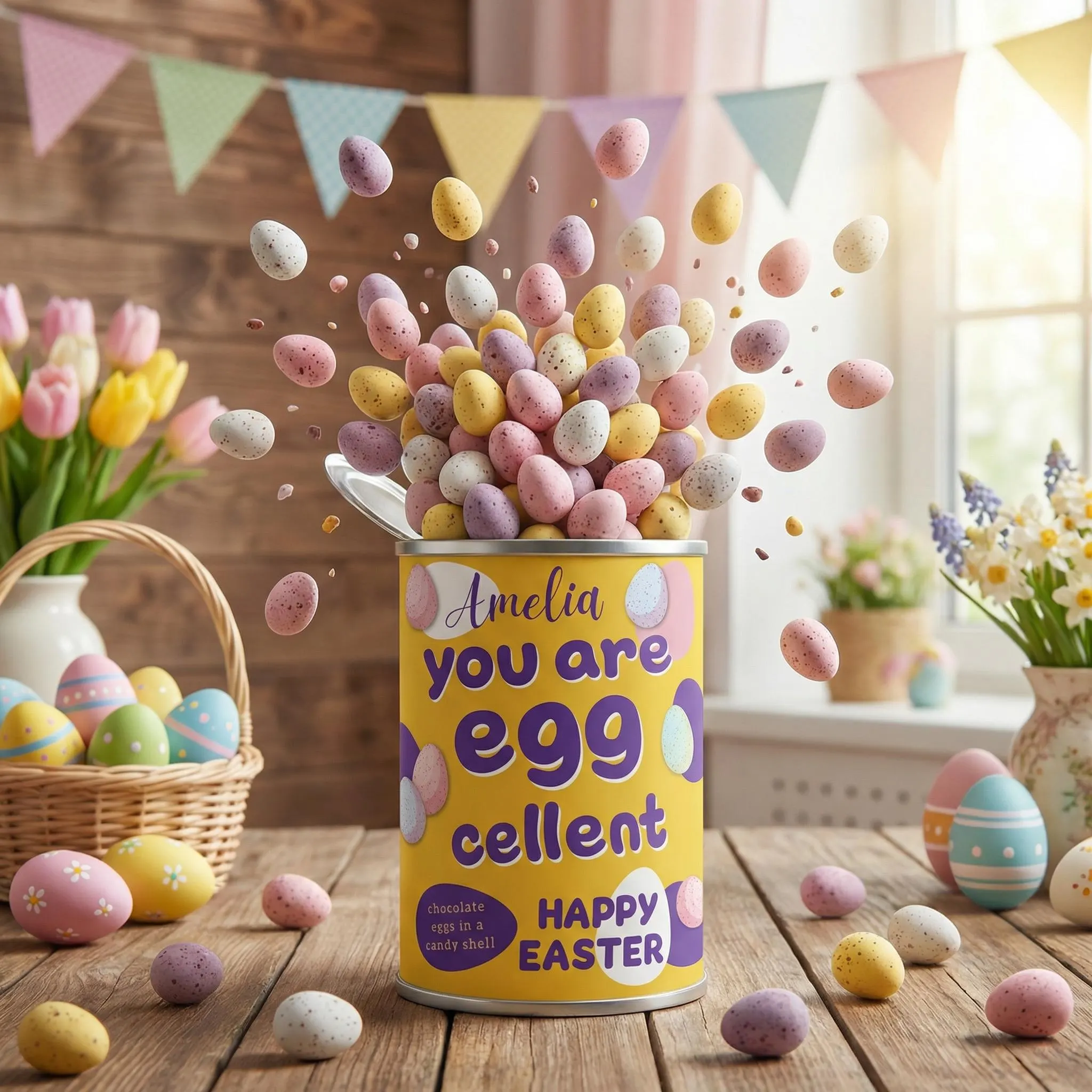 Personalised Mini Eggs Tin - Easter Egg Chocolate, Easter Bunny Gift - image 3
