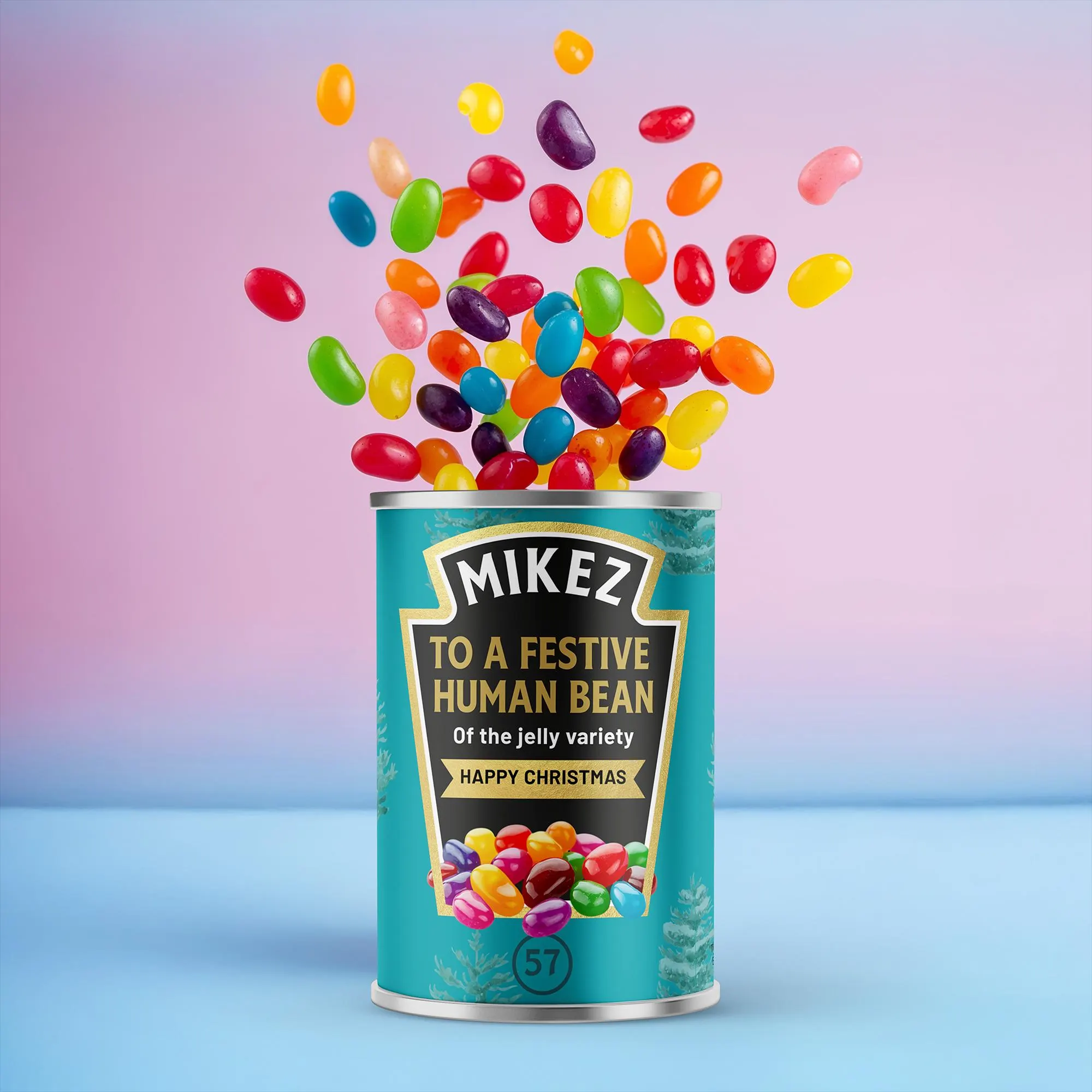 Personalised Christmas Jelly Beans Stocking Filler Secret Santa Tin