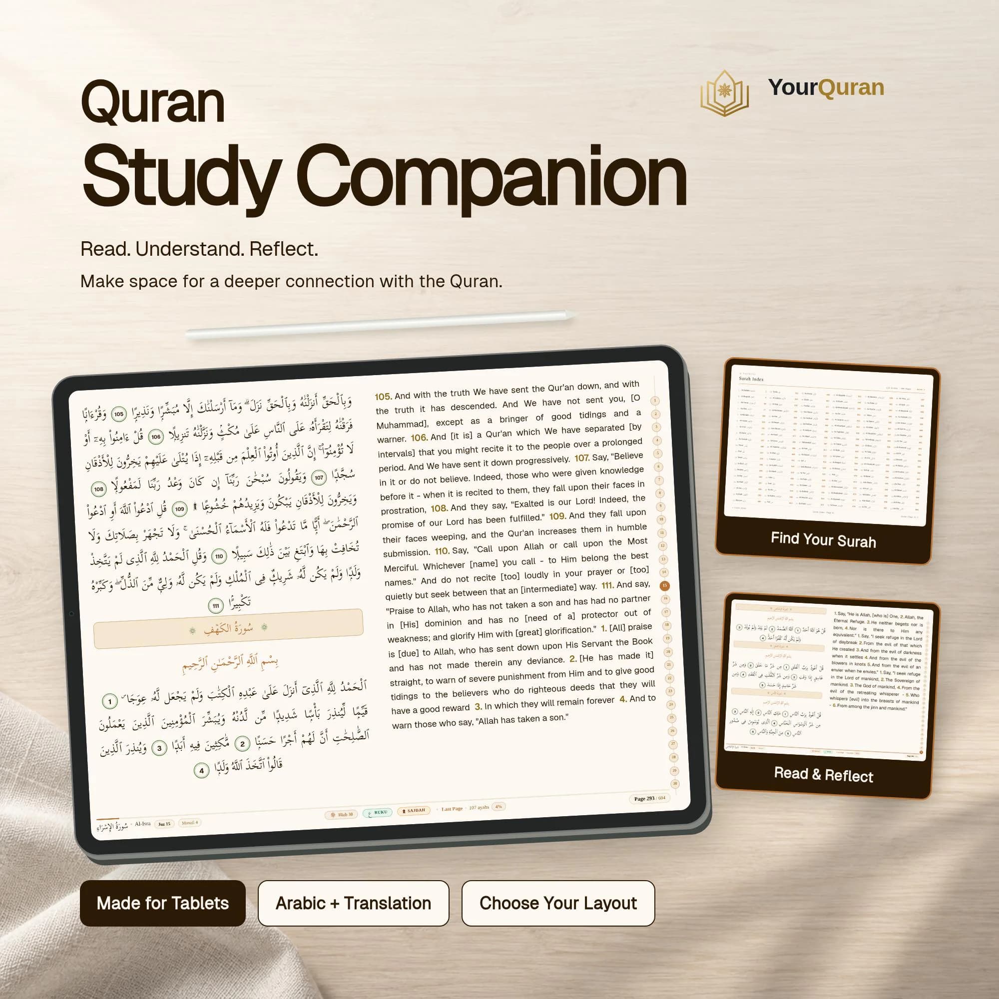 Digital Quran Study Companion for GoodNotes, Hyperlinked Arabic English iPad Journal, Ramadan Gift
