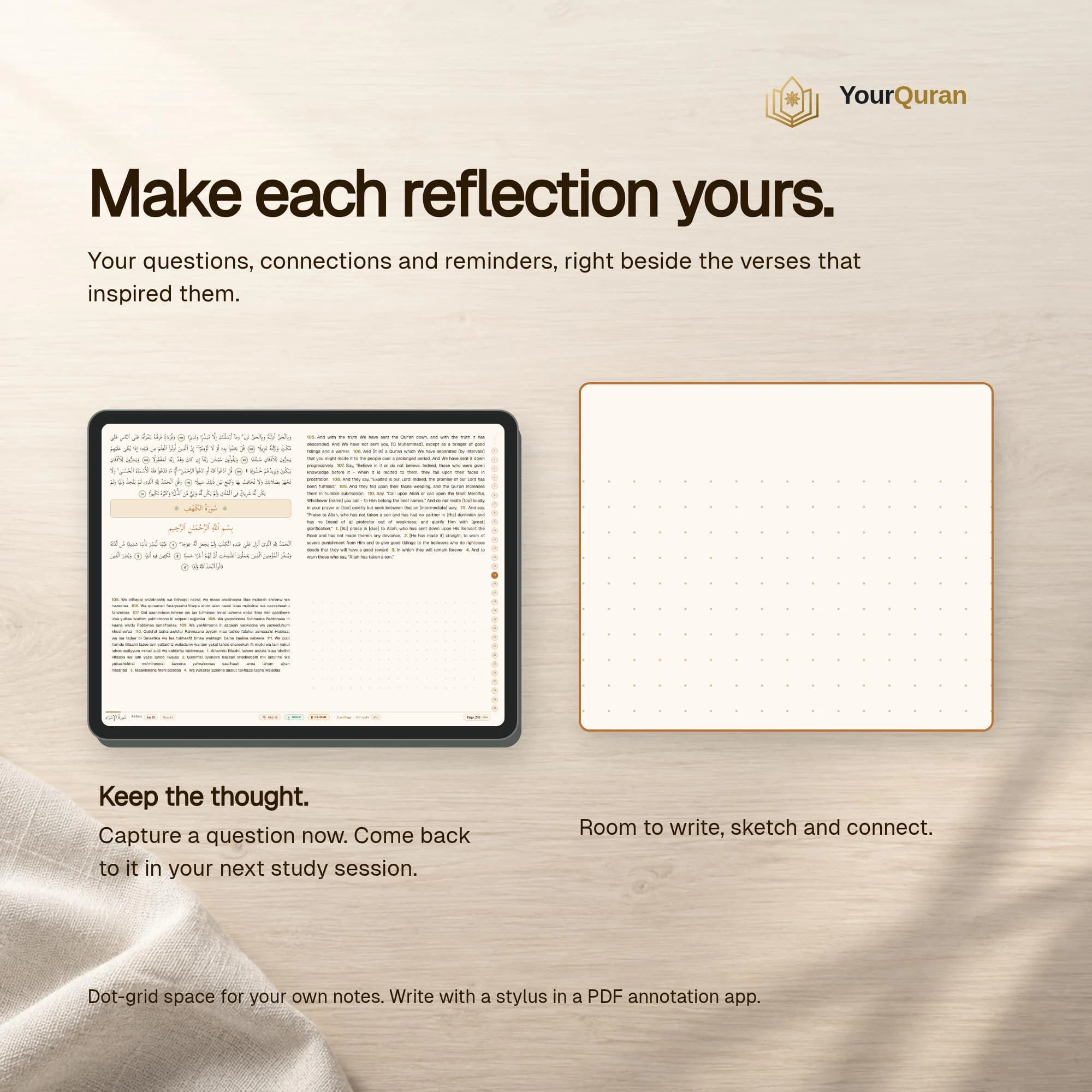 Talebe Quran Study Companion – 4-Panel Layout, English Translation, Notes (Digital PDF) - image 5