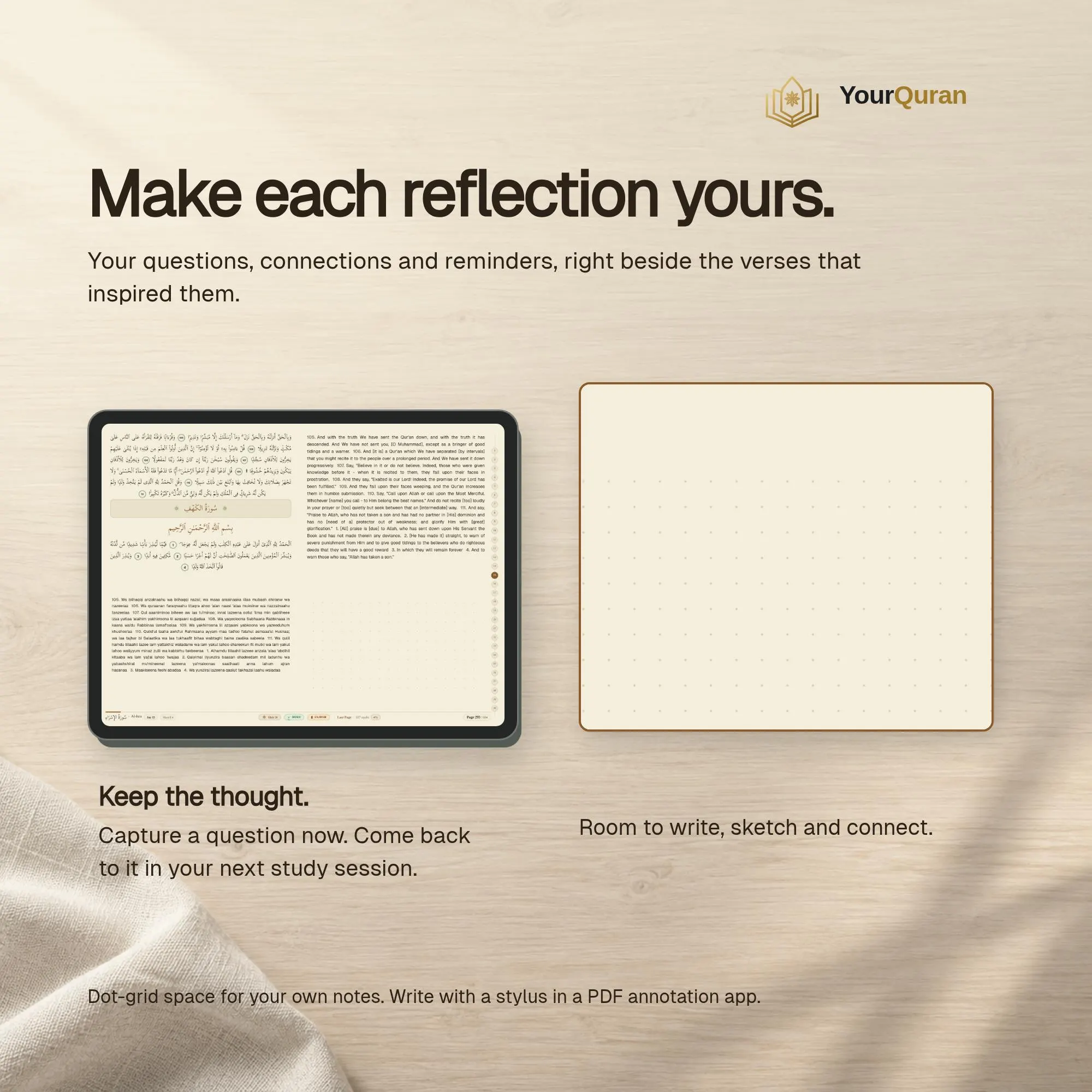 Hafiz Bundle: 4-Panel Quran Study Companion (Parchment Theme) + 6 Kufi Prints (Digital Download) - image 5