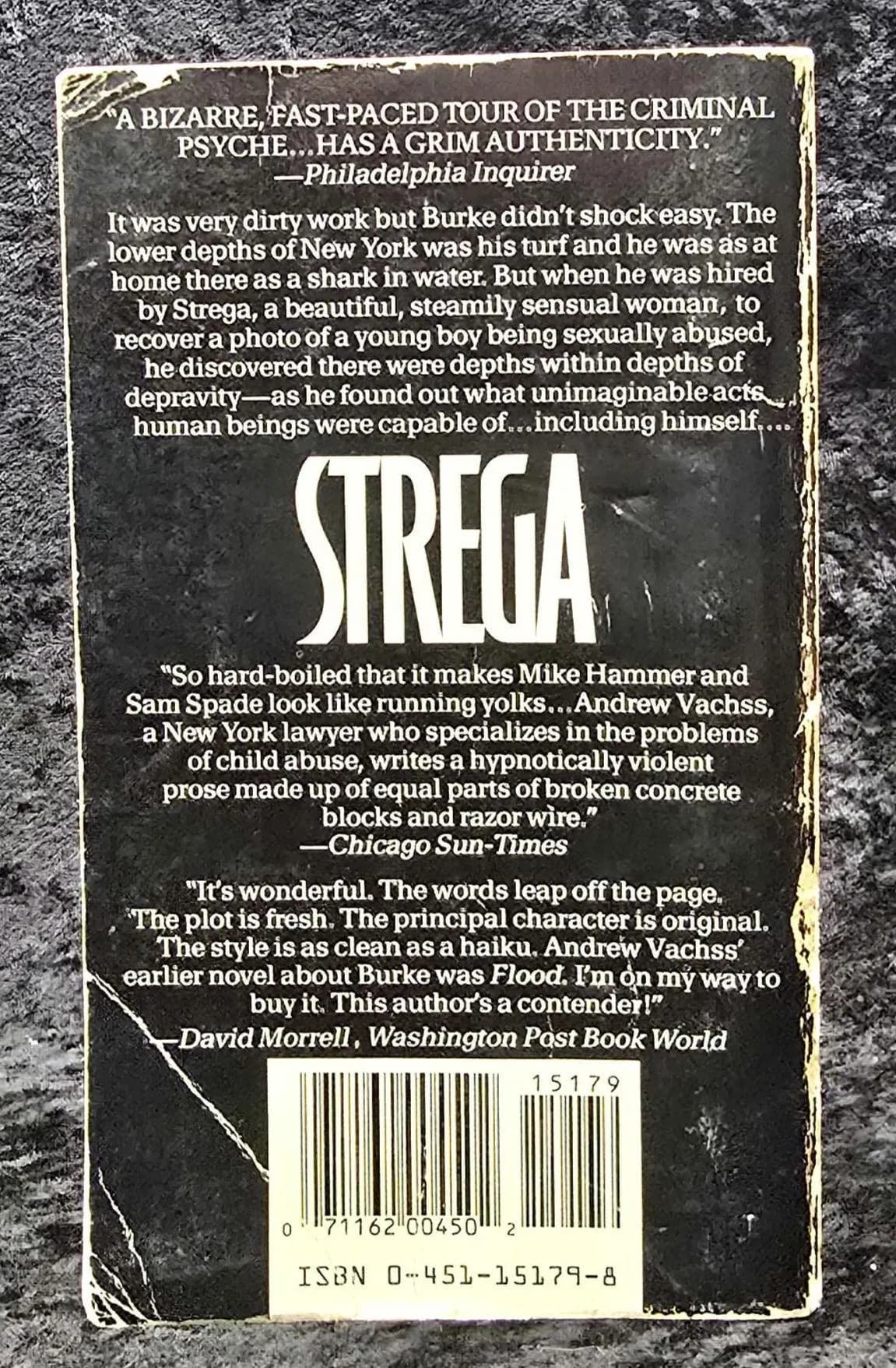 Strega by Andrew Vachss - 1988 Vintage mystery crime thriller paperback book - image 3