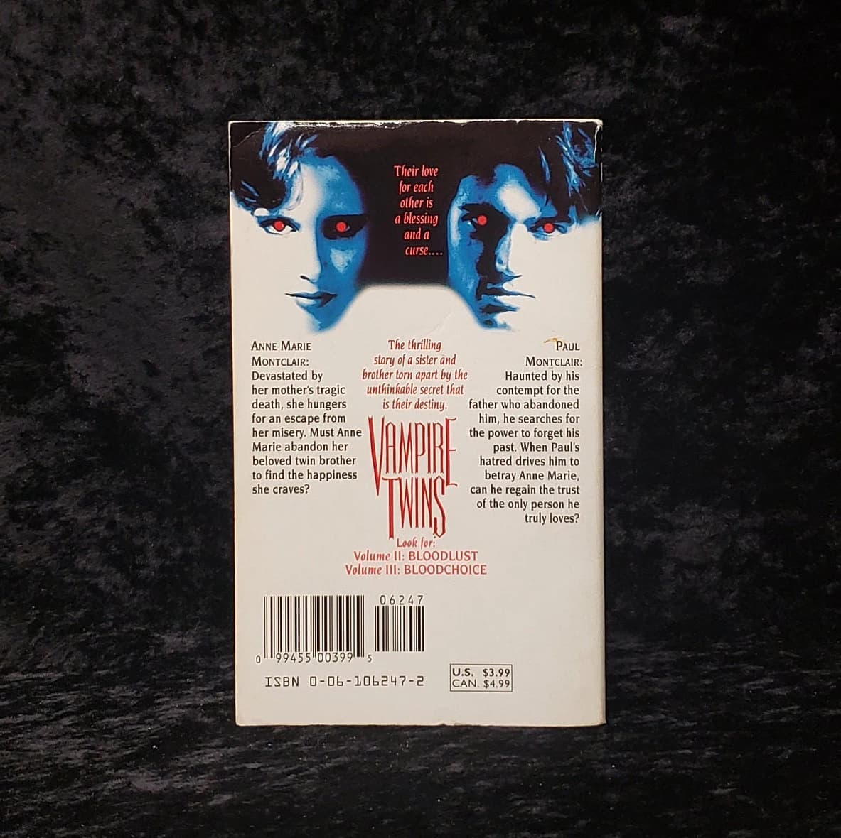 Bloodlines by Janice Harrell - 1994 Vintage young adult fantasy vampire paperback - Vampire Twins series, book 1 - image 3