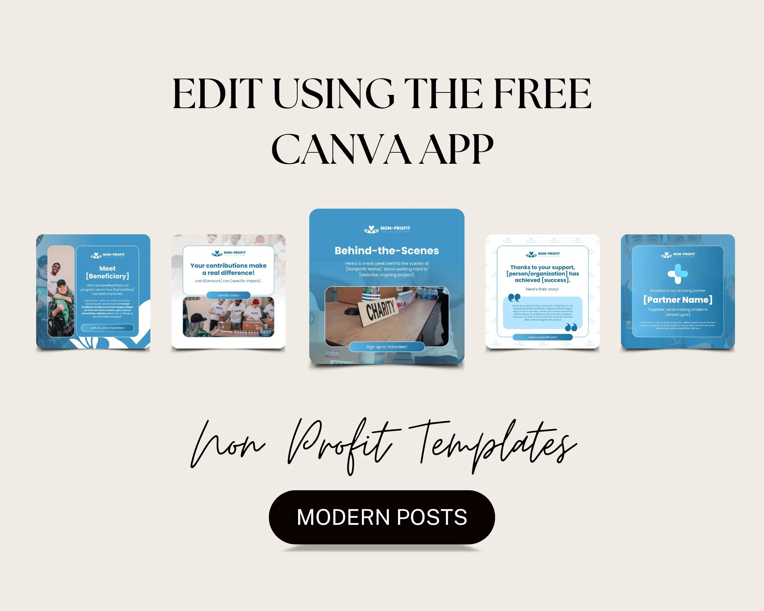 Non-Profit Instagram Templates, Editable Charity Posts, Social Media Graphics for Nonprofits, Canva Designs, Non Profit Marketing - image 5