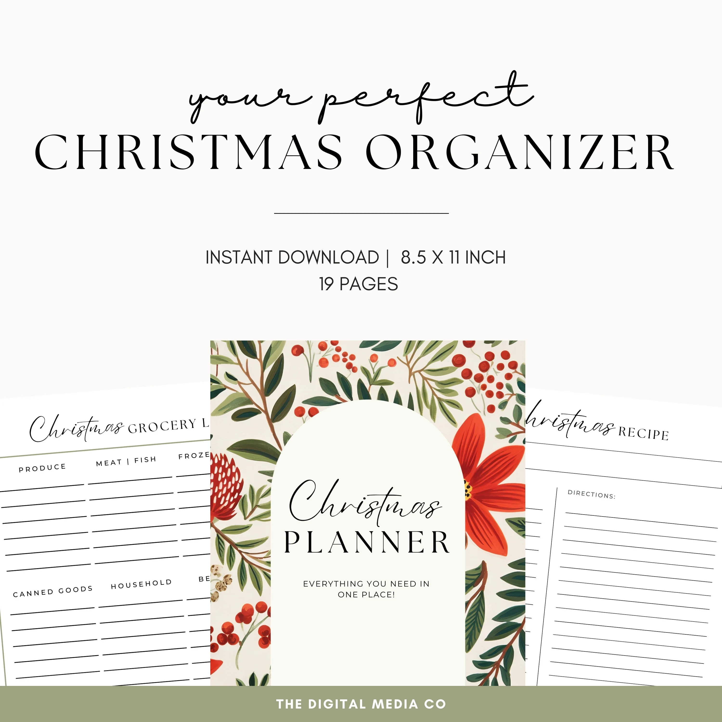Holiday Planner | Christmas Organizer | To Do List | Christmas Planner | Gift Planner | Printable Holiday Binder | Printable Xmas Planner - image 3