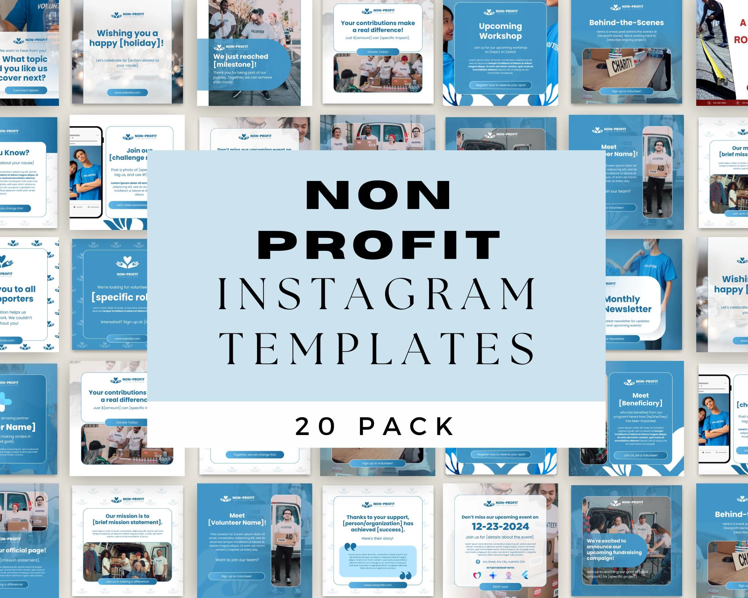 Non-Profit Instagram Templates, Editable Charity Posts, Social Media Graphics for Nonprofits, Canva Designs, Non Profit Marketing