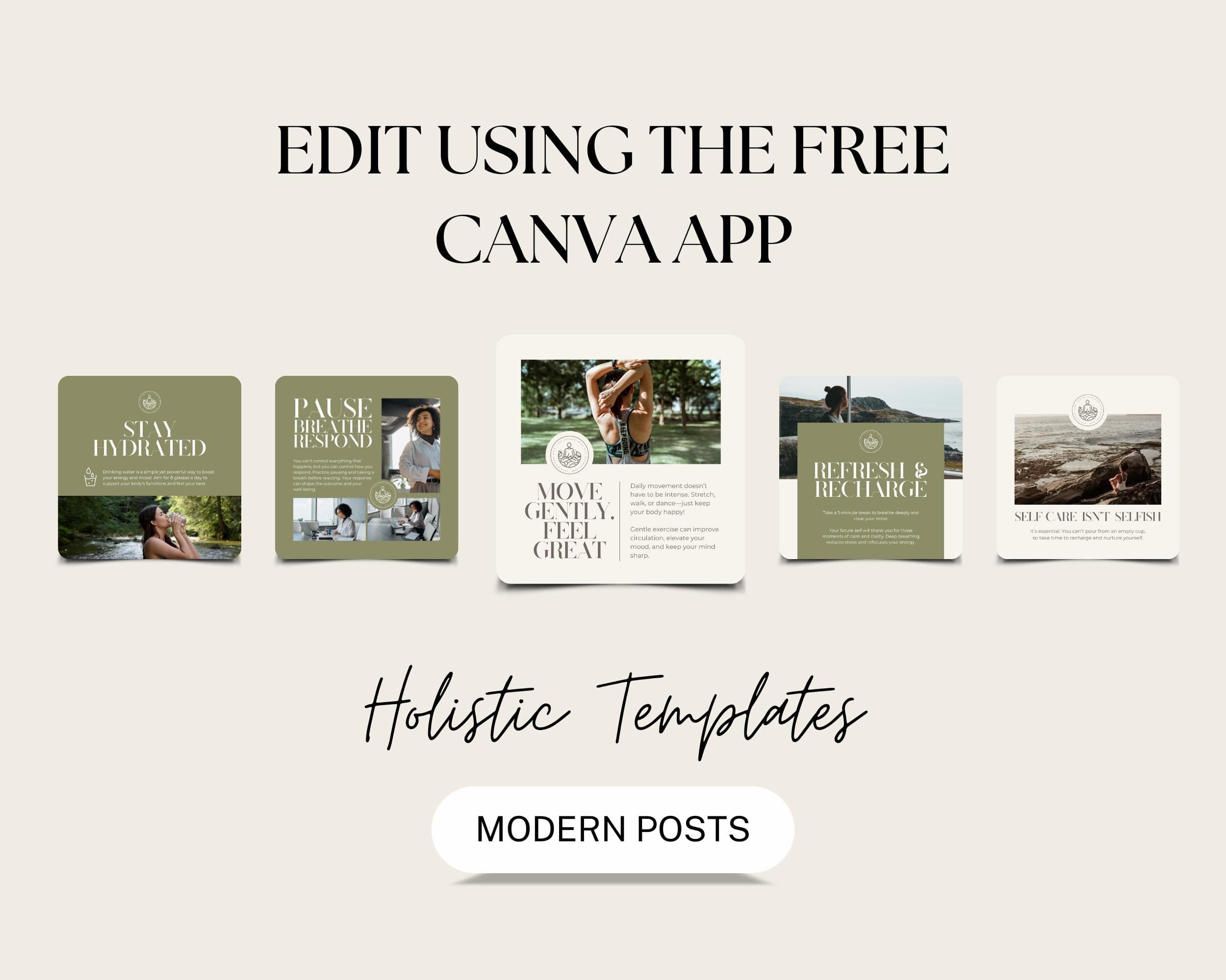 Holistic Templates, Herbal Healing Social Media Posts, Canva Templates For Health and Wellness Marketing, Herb and Flower Medicine Content - image 5