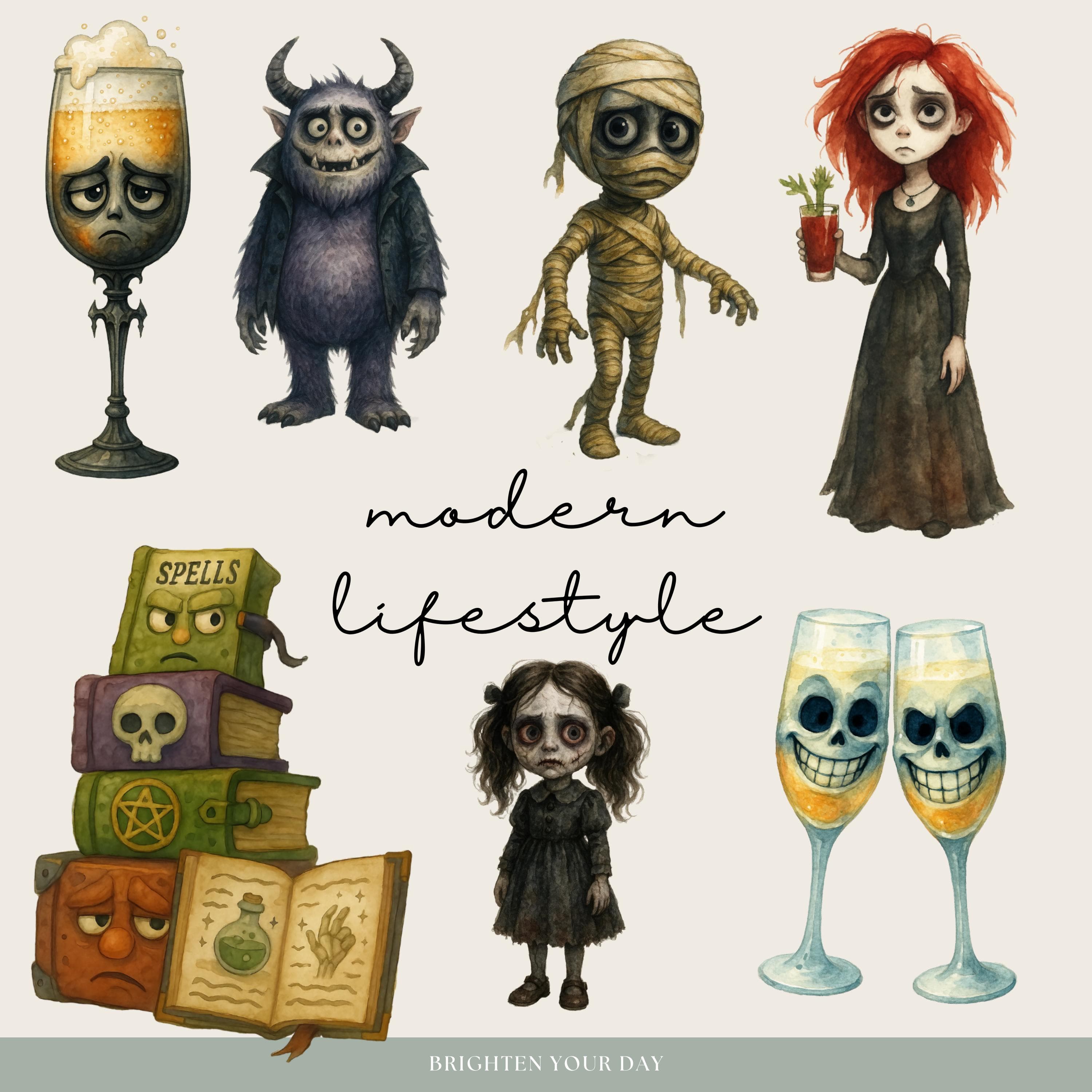 Bad Halloween Digital Stickers, Goodnotes Celestial Stickers, Png Witchy Woo Planner Stickers,  Fantasy Stickers, Mystic Decorations - image 5