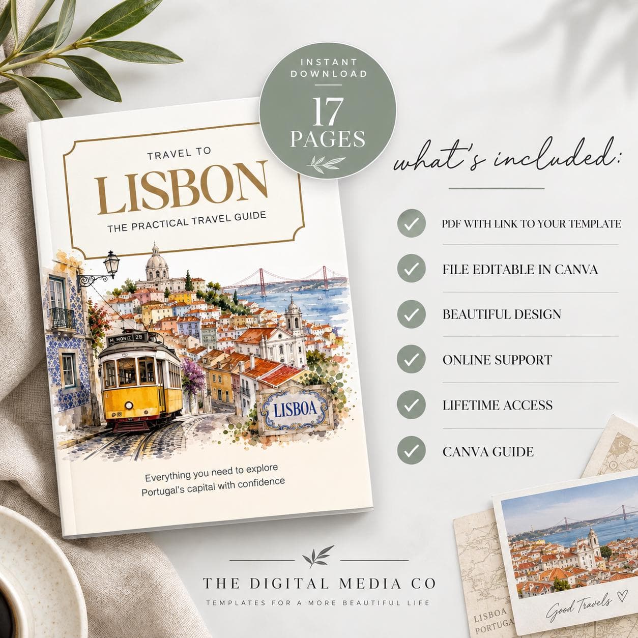 Lisbon Travel Guide Canva Template, Portugal Travel Guide, Editable Travel Ebook, Lisbon Trip Planner, Instant Download - image 3