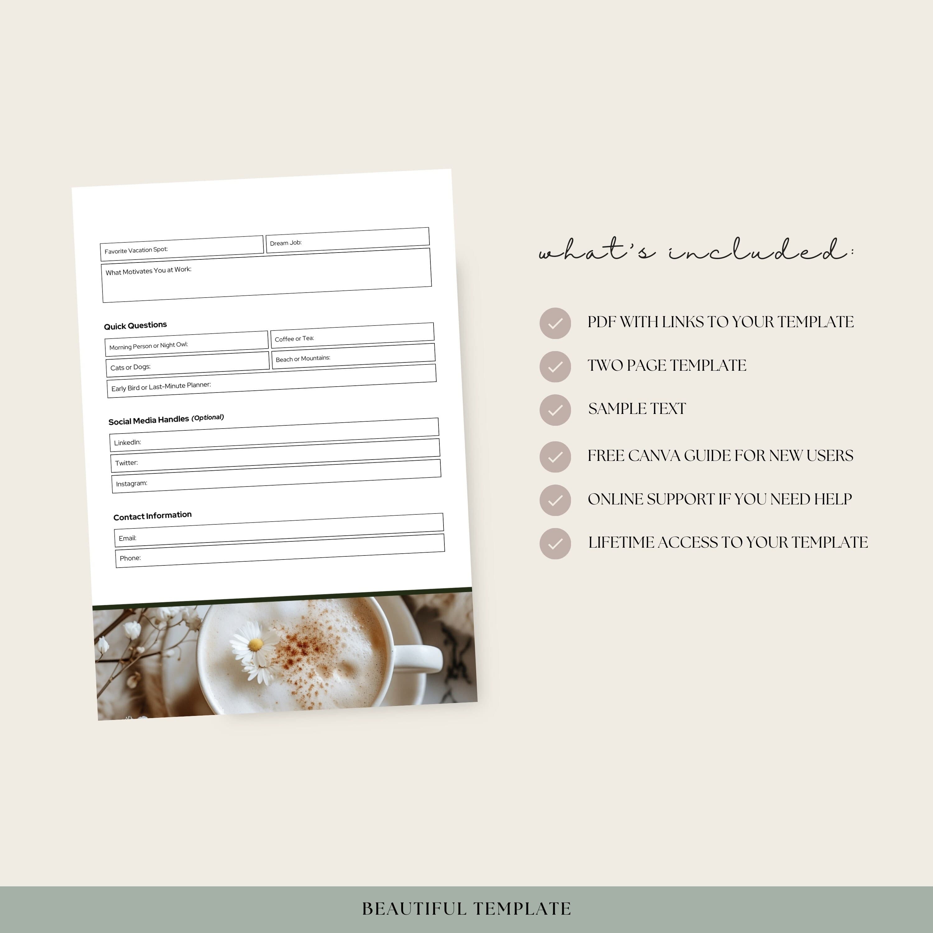 Getting To Know You Template, Printable Ice Breaker Questionnaire, Digital Canva Form, Staff SurveyParty Printable, Editable Team Building - image 4