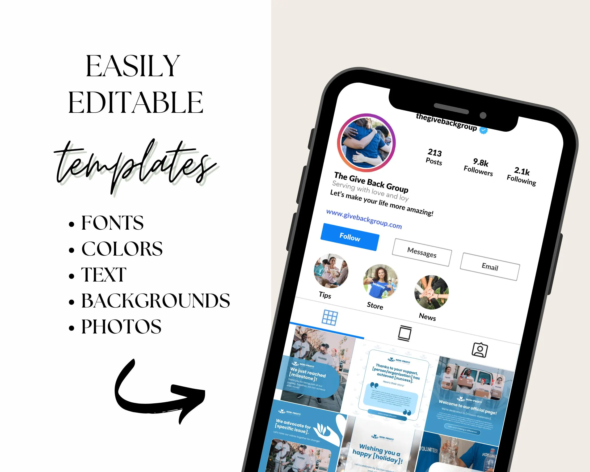 Non-Profit Instagram Templates, Editable Charity Posts, Social Media Graphics for Nonprofits, Canva Designs, Non Profit Marketing - image 4