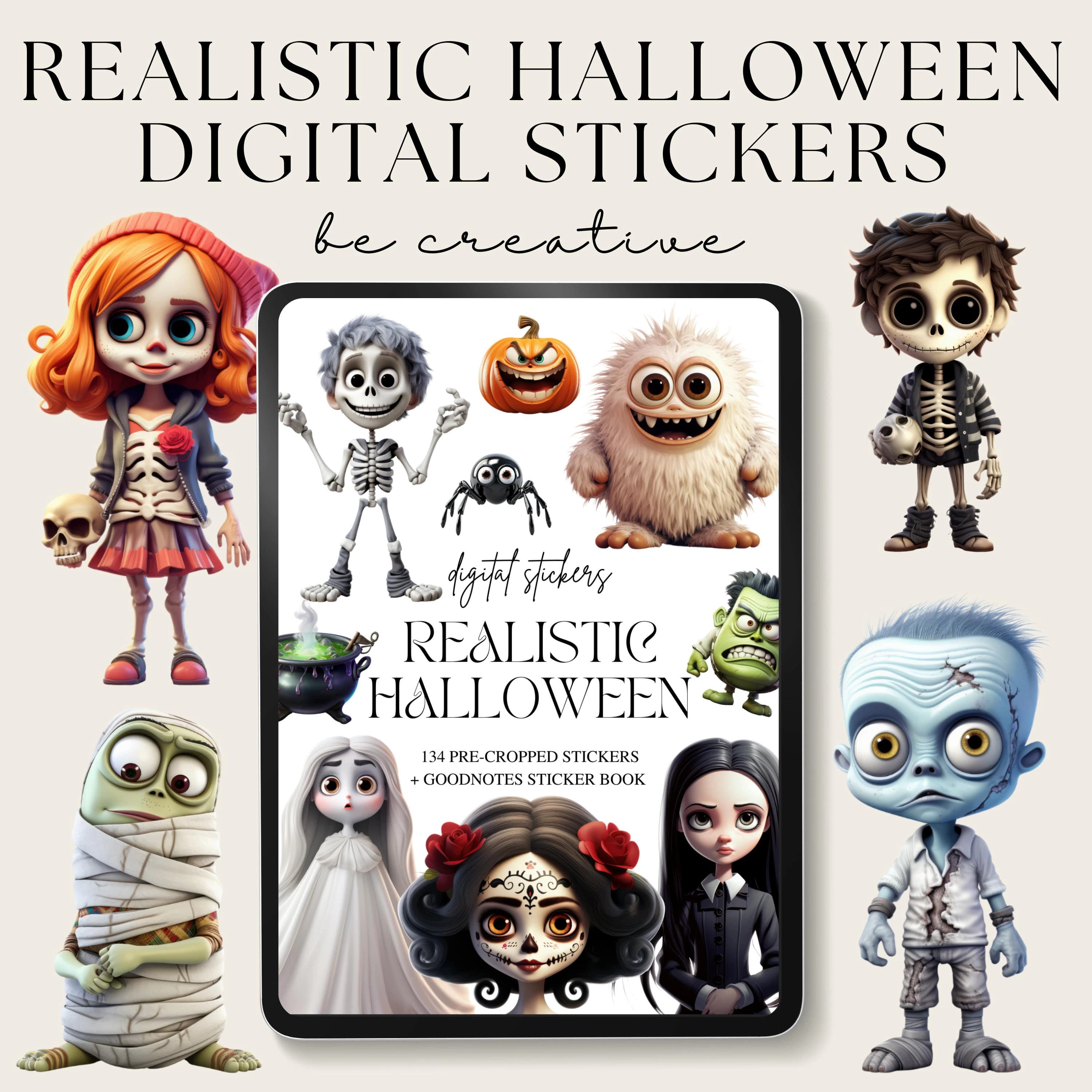 Realistic Halloween Digital Stickers, Goodnotes Ghost Stickers, Png Witchy Woo Planner Stickers,  Fantasy Stickers, Mystical Decorations