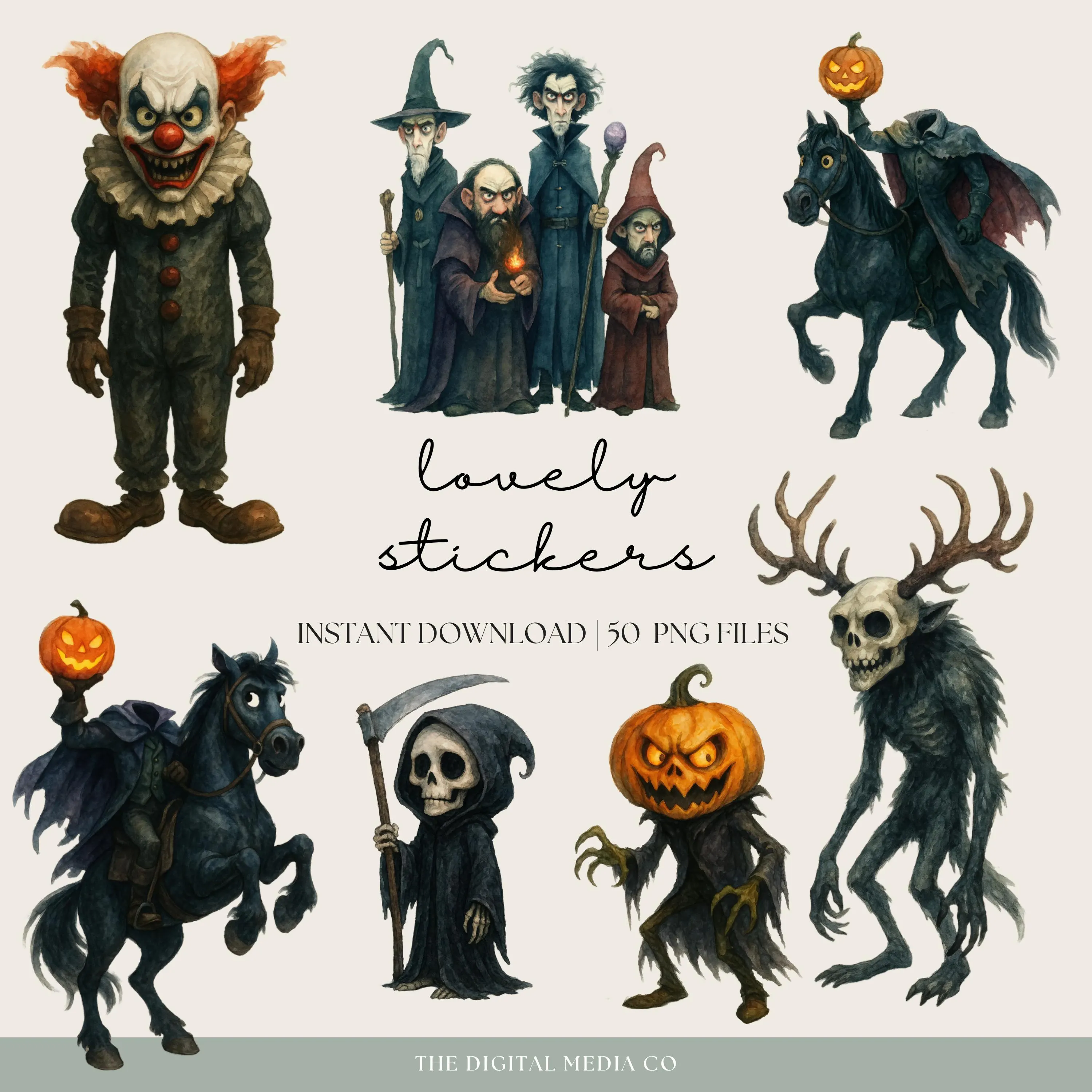 Bad Halloween Digital Stickers, Goodnotes Celestial Stickers, Png Witchy Woo Planner Stickers,  Fantasy Stickers, Mystic Decorations - image 4