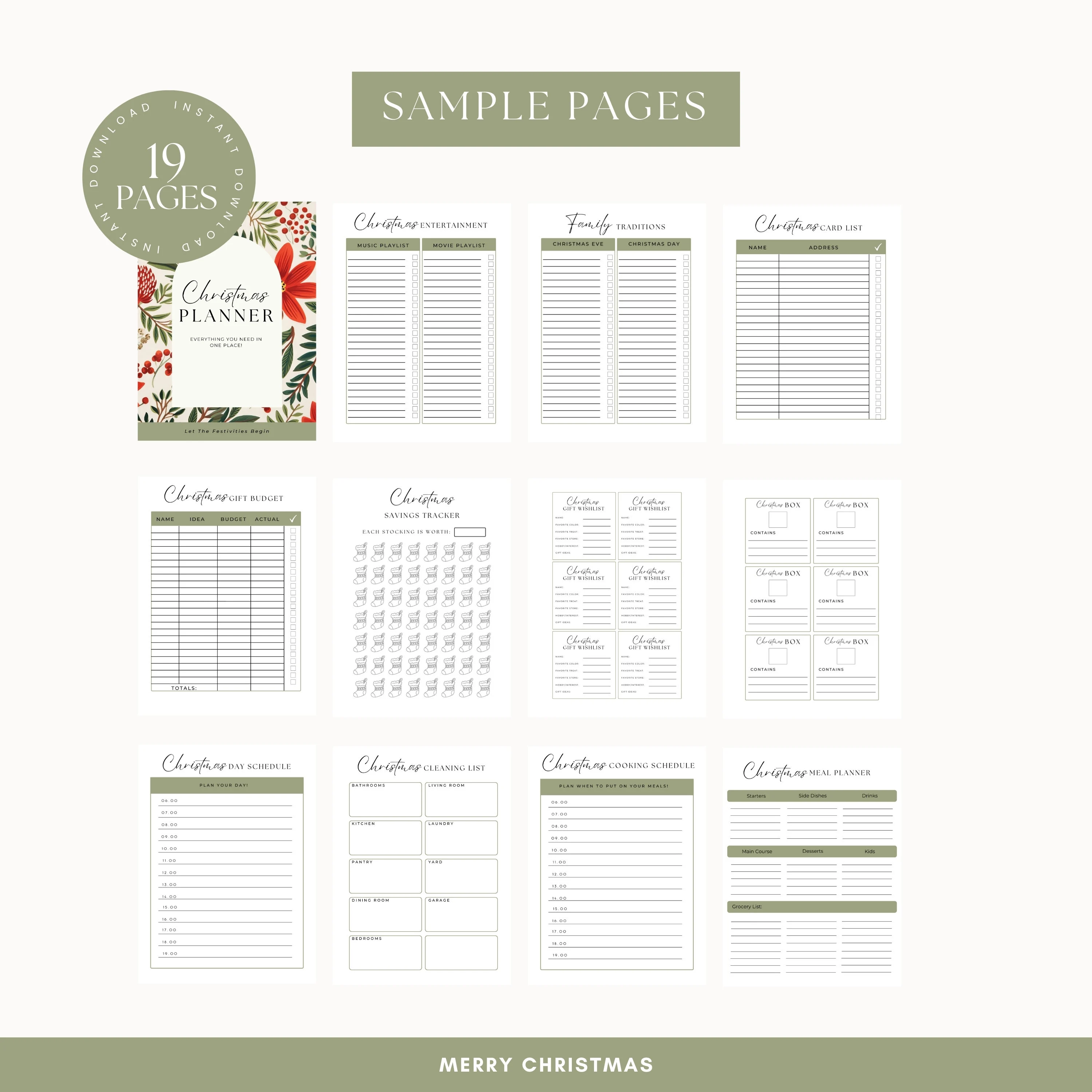 Holiday Planner | Christmas Organizer | To Do List | Christmas Planner | Gift Planner | Printable Holiday Binder | Printable Xmas Planner - image 5