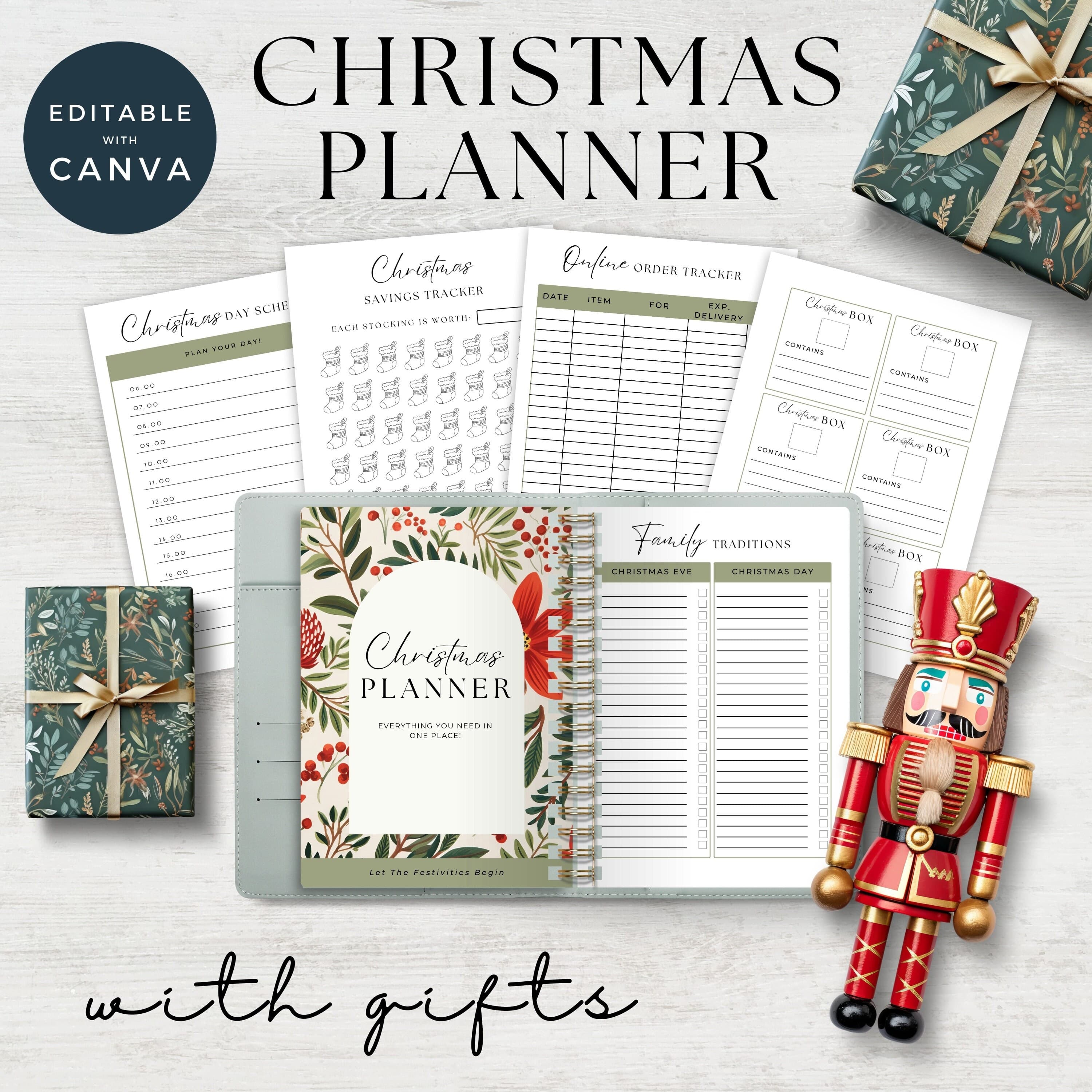 Holiday Planner | Christmas Organizer | To Do List | Christmas Planner | Gift Planner | Printable Holiday Binder | Printable Xmas Planner