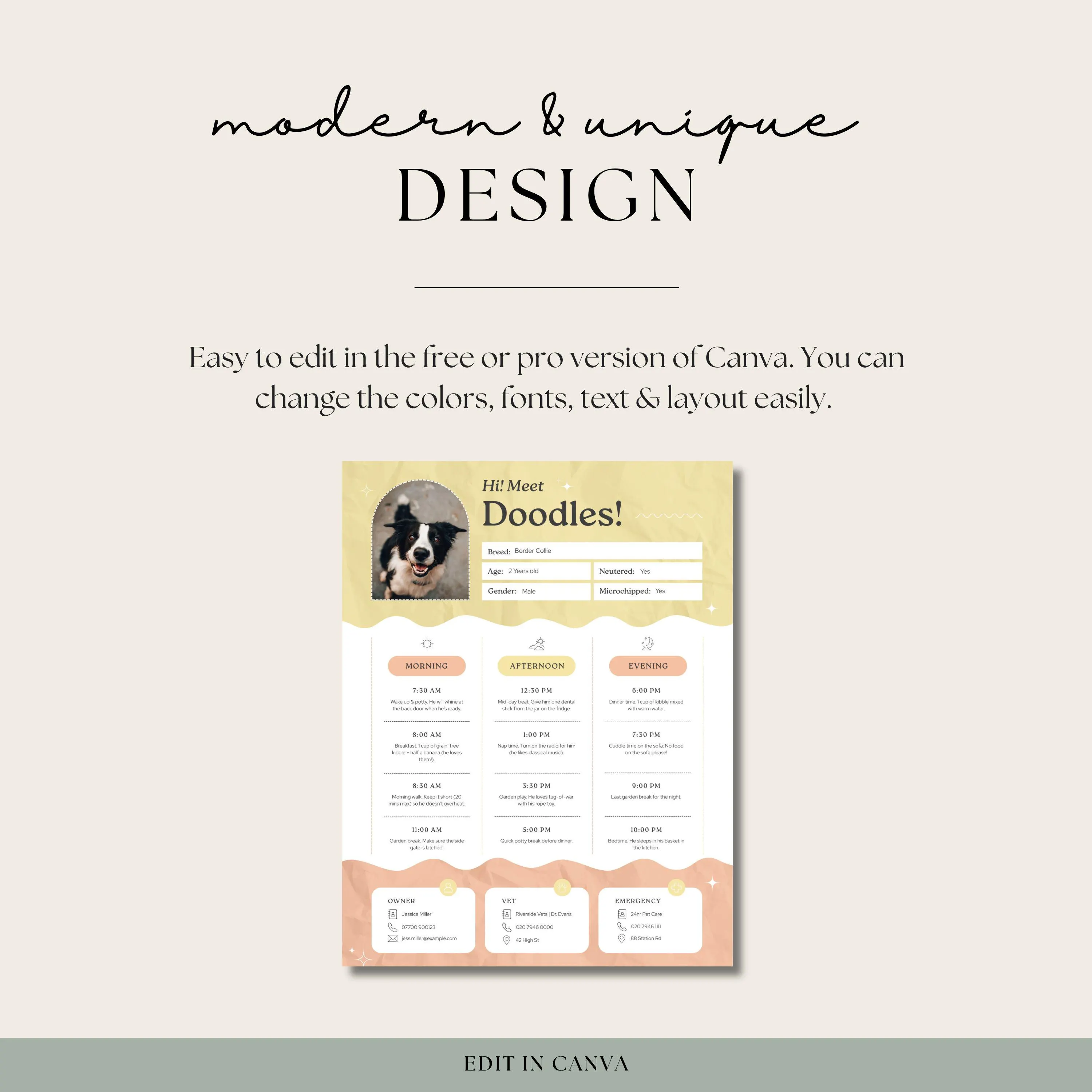 Pet Sitter Notes Template - image 3