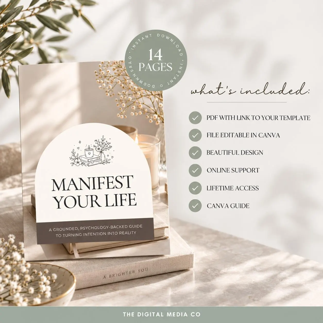 Manifestation Ebook Canva Template, Self Help Workbook, Manifest Your Life Guide, Editable Digital Ebook, Instant Download - image 3