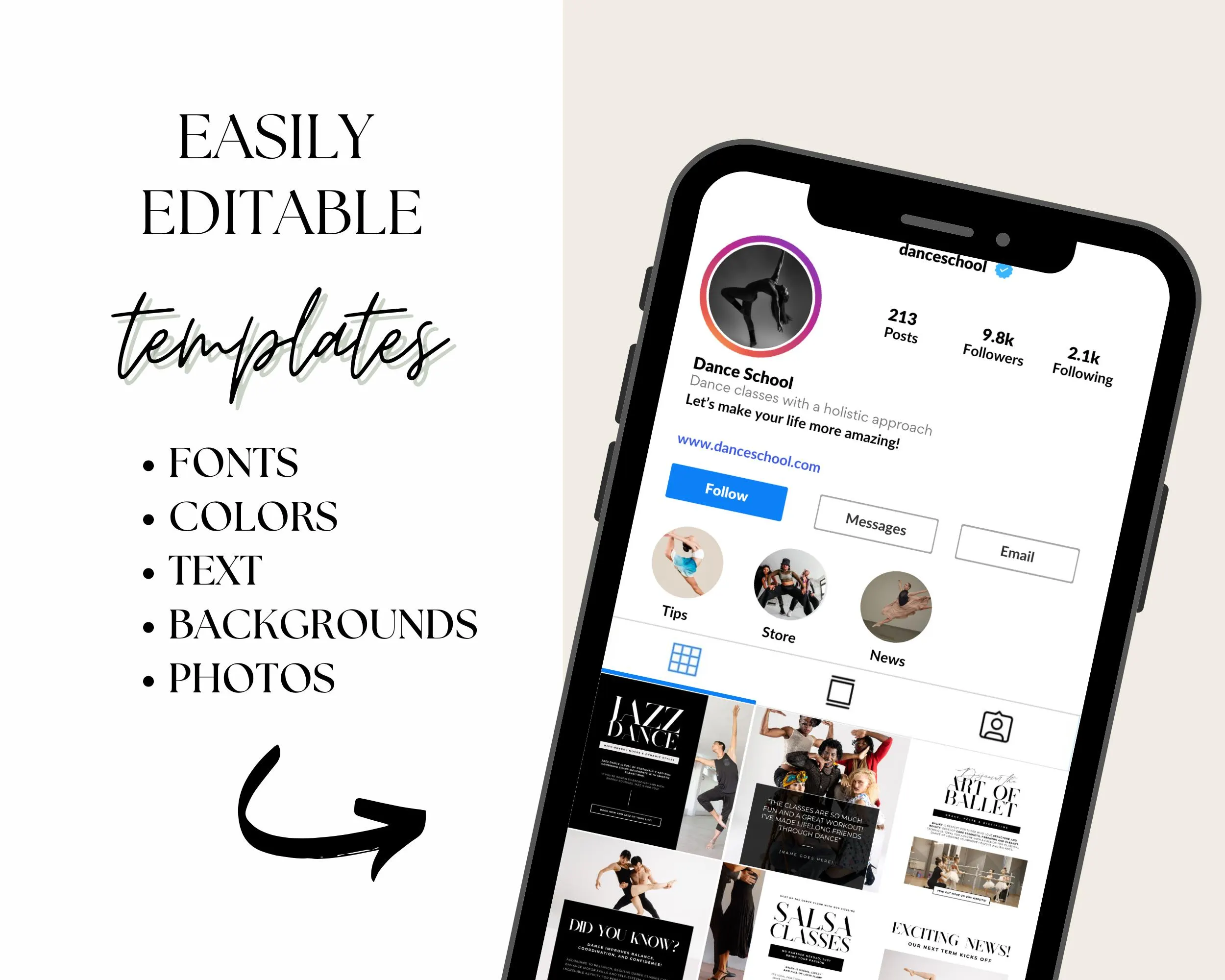 Dance Studio Templates, Dancing Teacher Social Media Posts, Canva Templates For Professional Dancers, Marketing Small Performance Business - image 4
