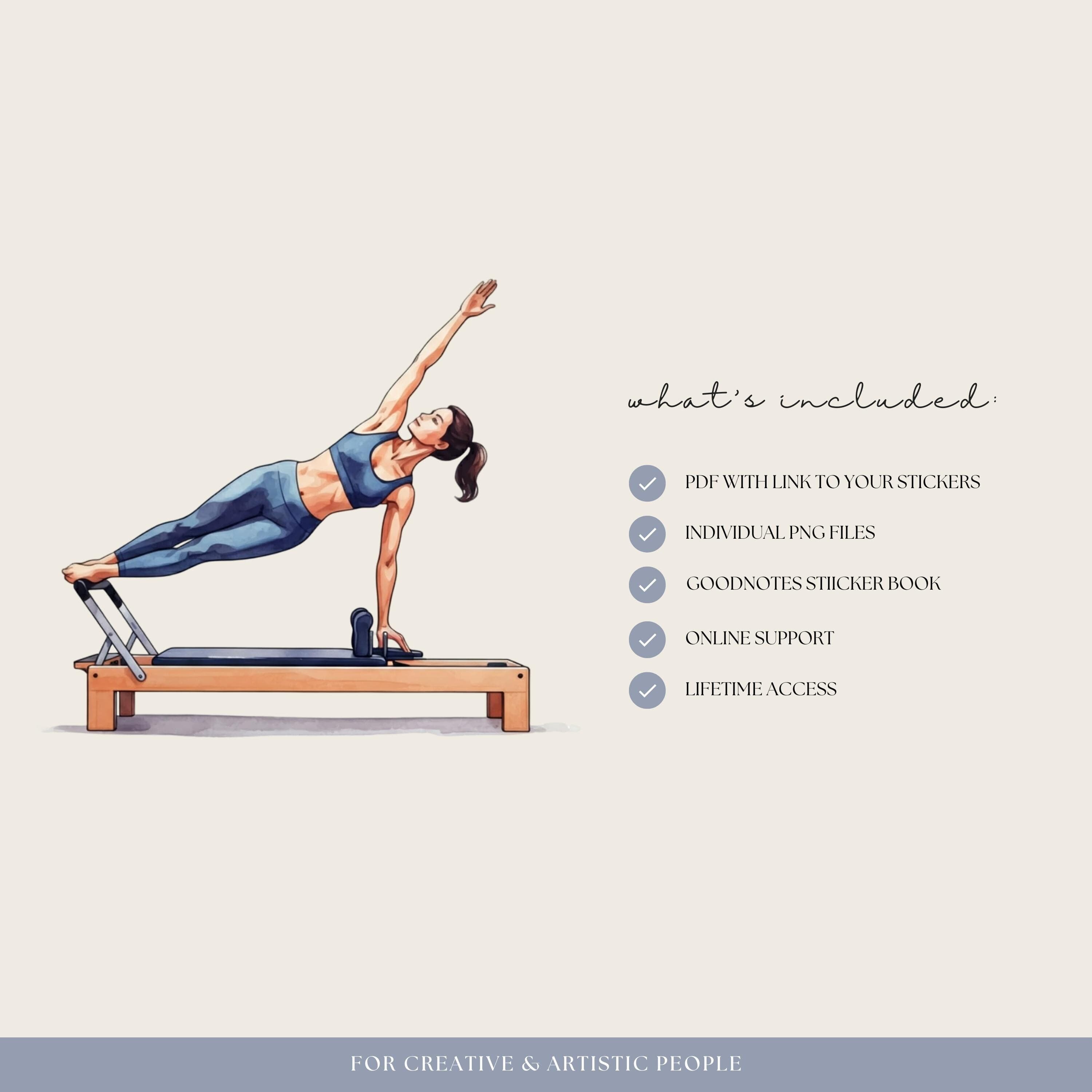 Pilates Workout Digital Planner Stickers, Digital Sticker Book, Goodnotes Stickers, Fitness Planner, Ipad Stickers, Png Exercise Stickers - image 3