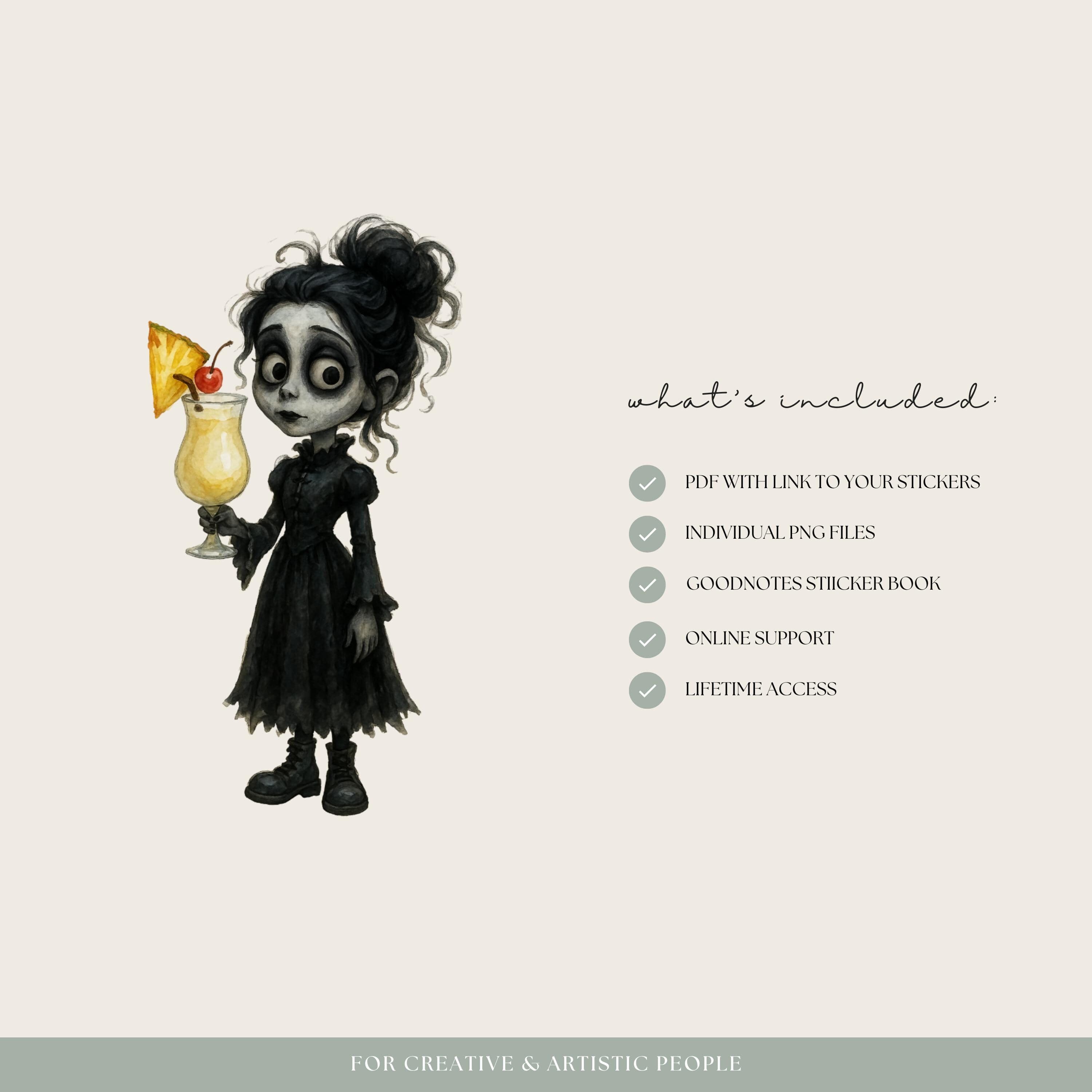 Bad Halloween Digital Stickers, Goodnotes Celestial Stickers, Png Witchy Woo Planner Stickers,  Fantasy Stickers, Mystic Decorations - image 3