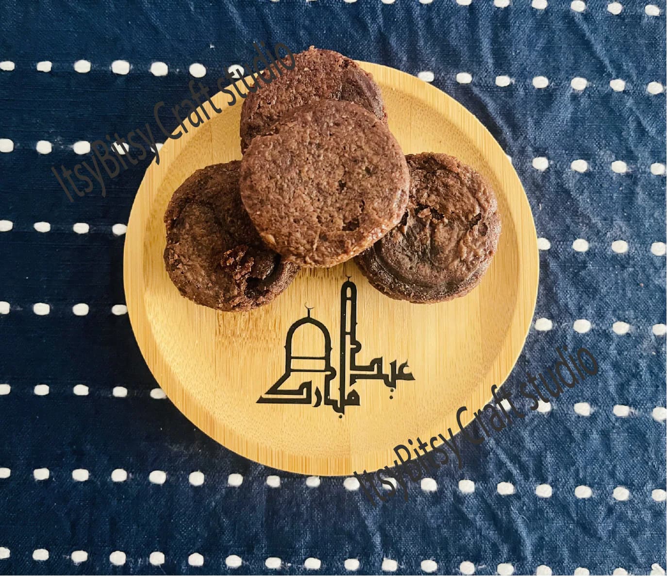 Islamic Wood Platter, Round Dry Food Server, Eid Mubarak, Ramadan Mubarak, Ramadan gift, Eid gift, decorative wood platter