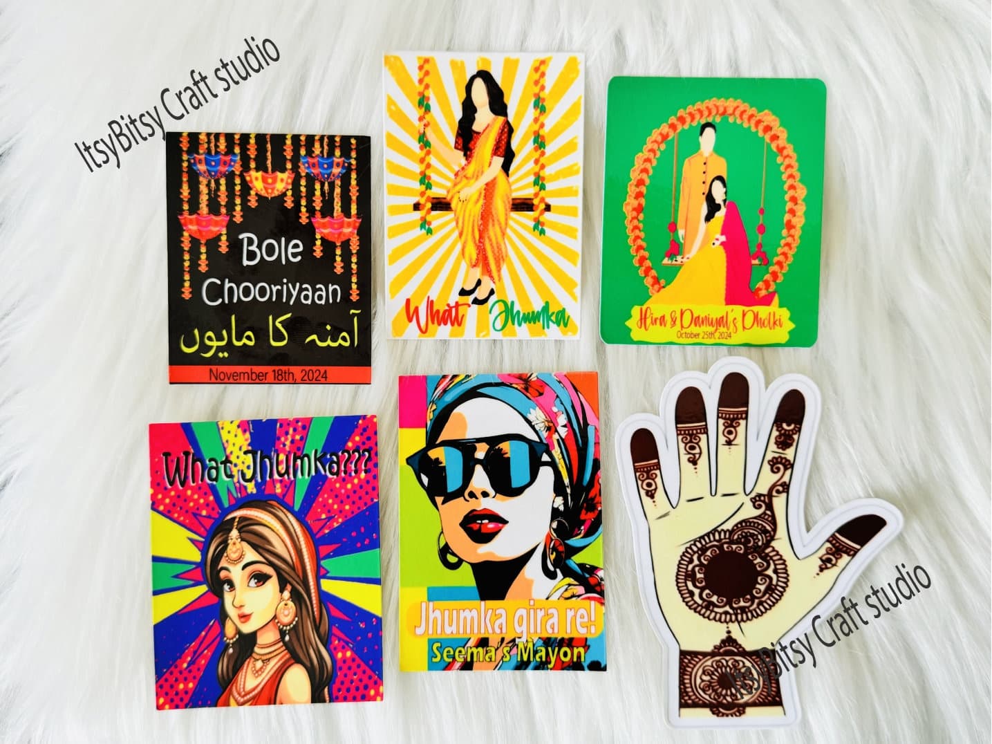 Desi Wedding Favor Tags: Custom Shaadi, Mehndi, Dholki