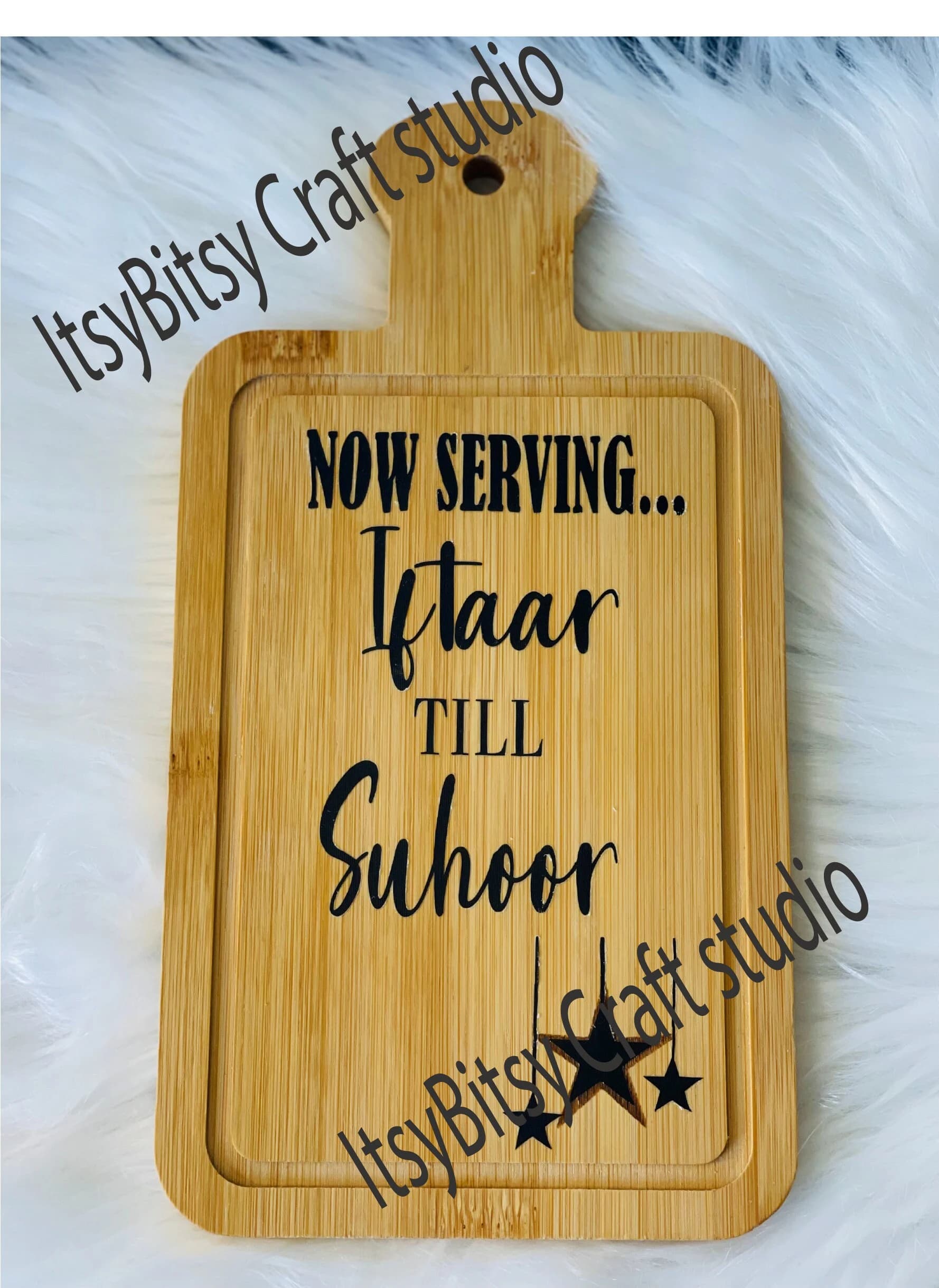 Ramadan Charcuterie Board: Wood Iftar/Suhoor Decor