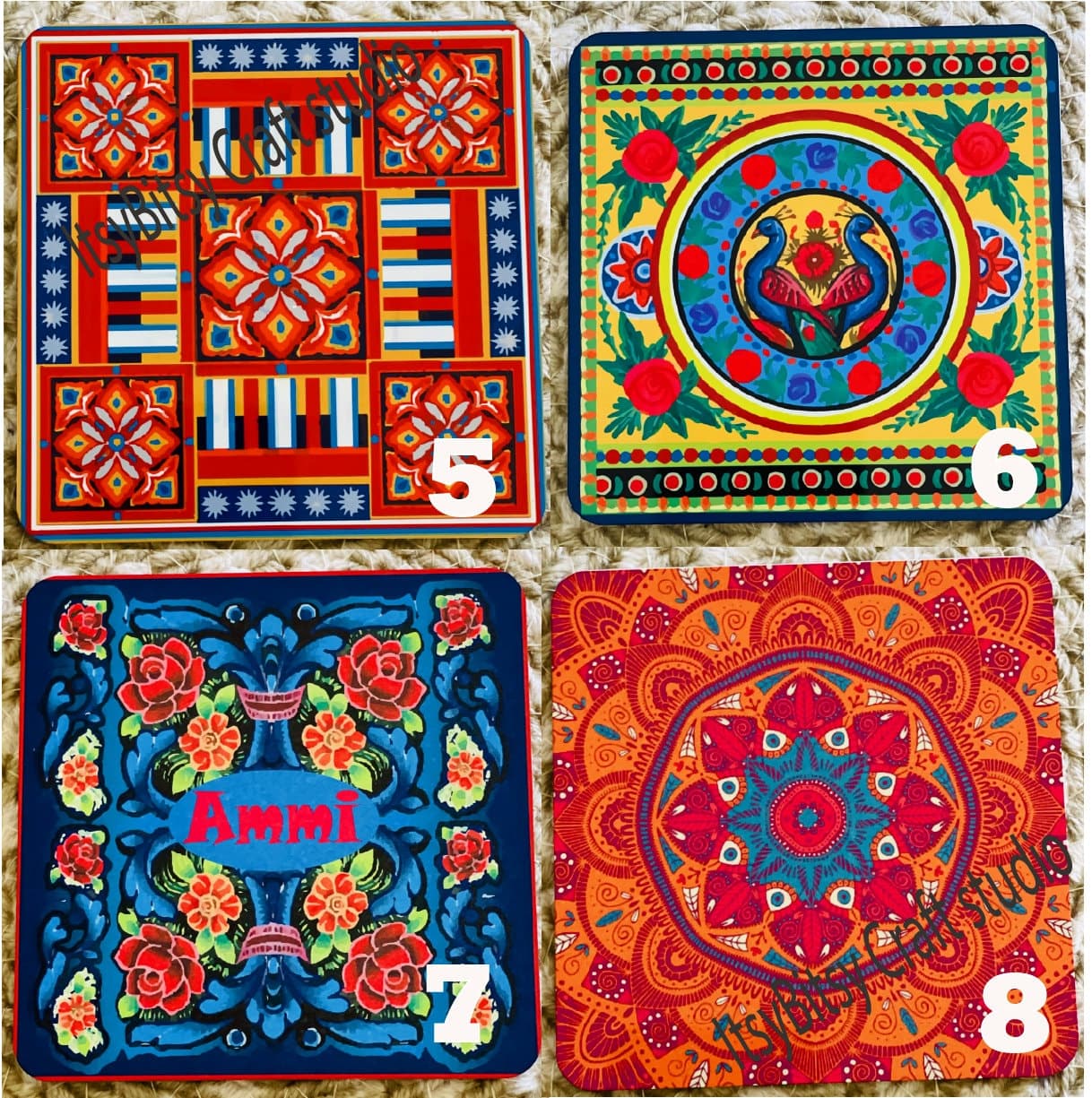 Custom Ceramic Coasters, Truck Art coasters, truck art meme coasters, Truck art tea coasters, truck art gift, truck art text coasters, truck - image 2
