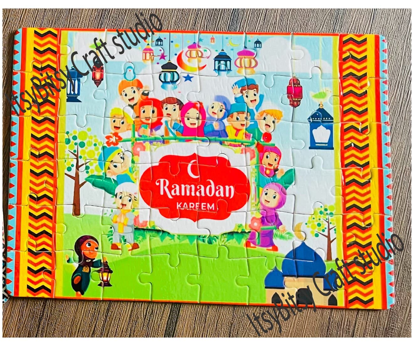 Colorful Ramadan puzzle
Ramadan kareem
Ramadan Mubarak
Islamic gifts
Personalized puzzles 
Personalized kids puzzle
Islamic gifts
Kids goodie bag